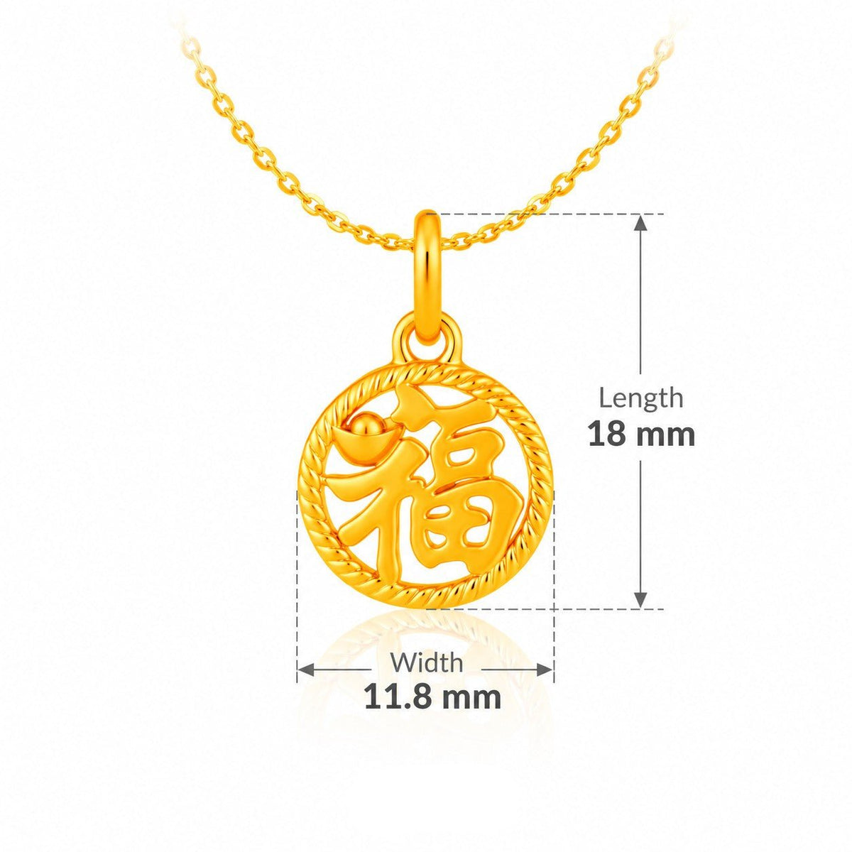 916 Gold Fortune Medallion Pendant