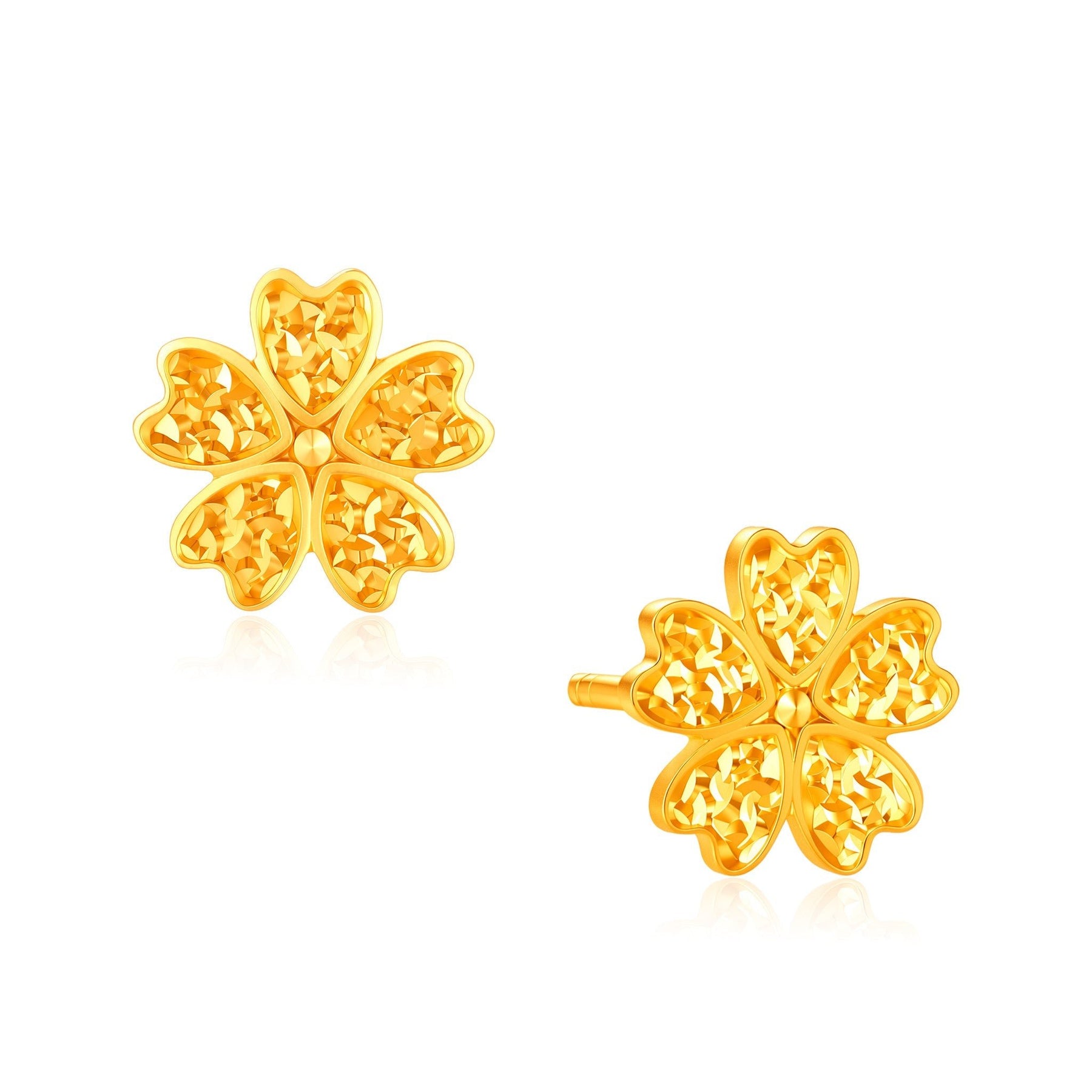 916 Gold Frosted Floral Earrings