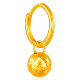 916 Gold Frosted Sphere Loop Earrings