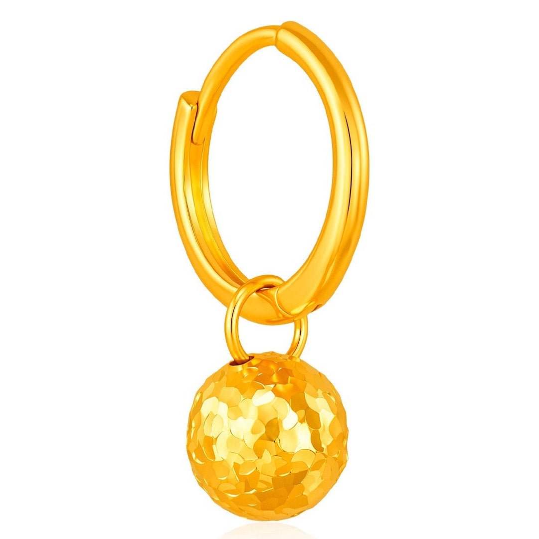 916 Gold Frosted Sphere Loop Earrings