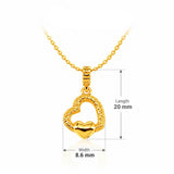916 Gold Glittery Open Heart Pendant