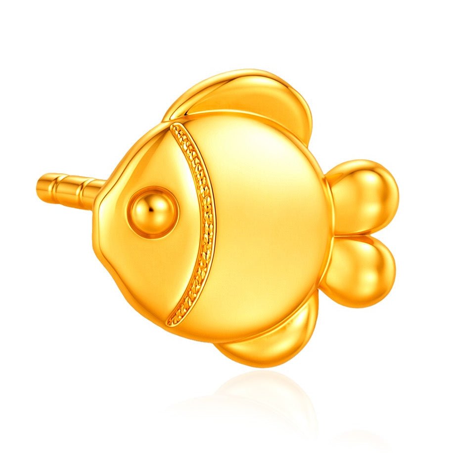 916 Gold Golden Fin Earrings