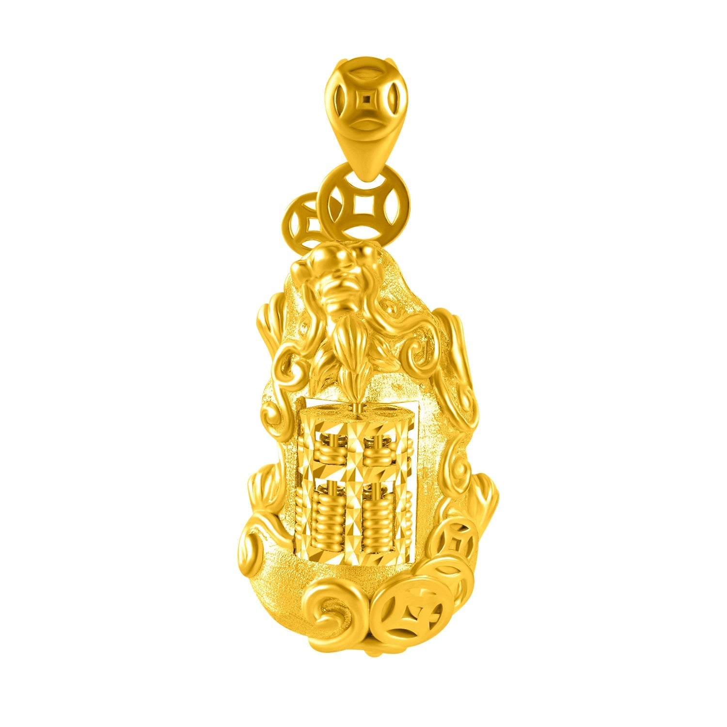 916 Gold Golden Wealth Toad Pendant