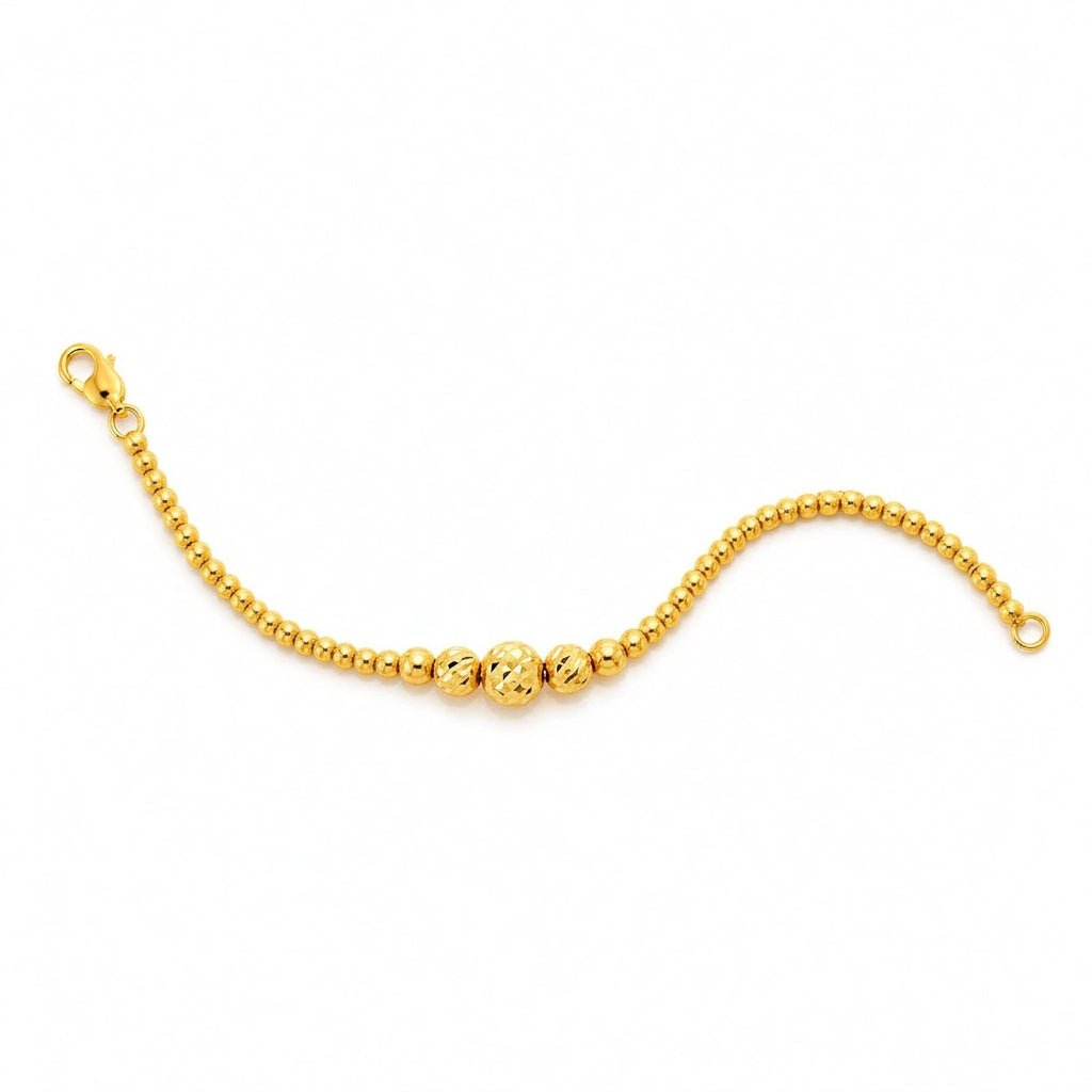 916 Gold Graduated Bead Bracelet
