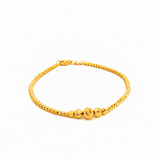 916 Gold Graduated Bead Bracelet