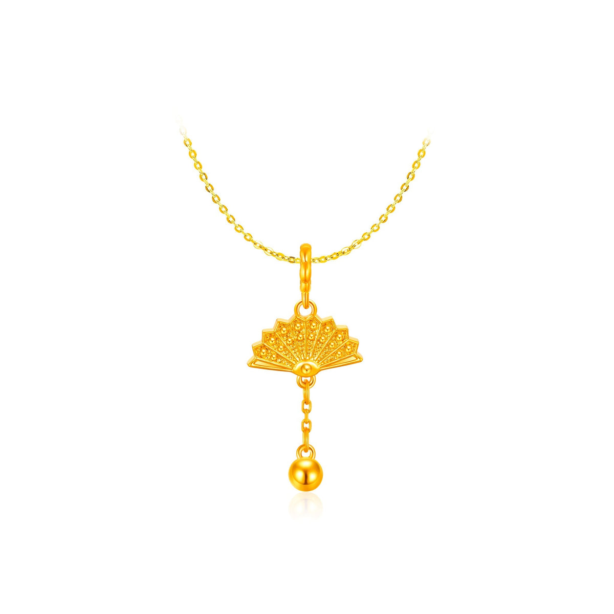 916 Gold Happiness Fan Charm Pendant – MoneyMax Jewellery