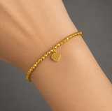 916 Gold Heart Beads Bracelet