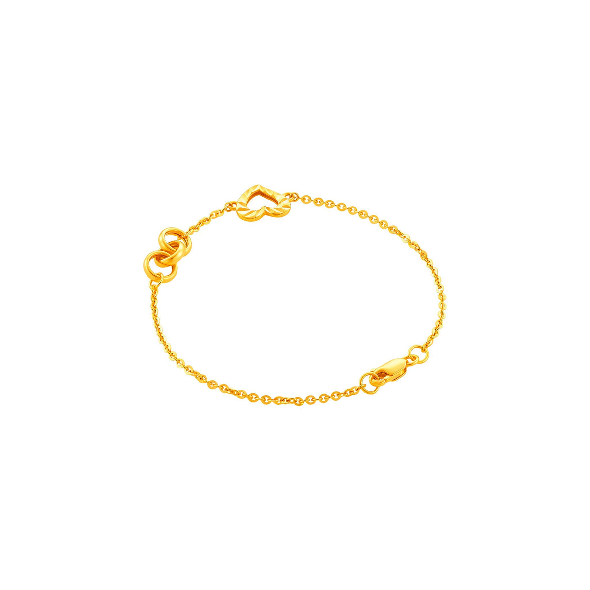 916 Gold Heart Devotion Bracelet