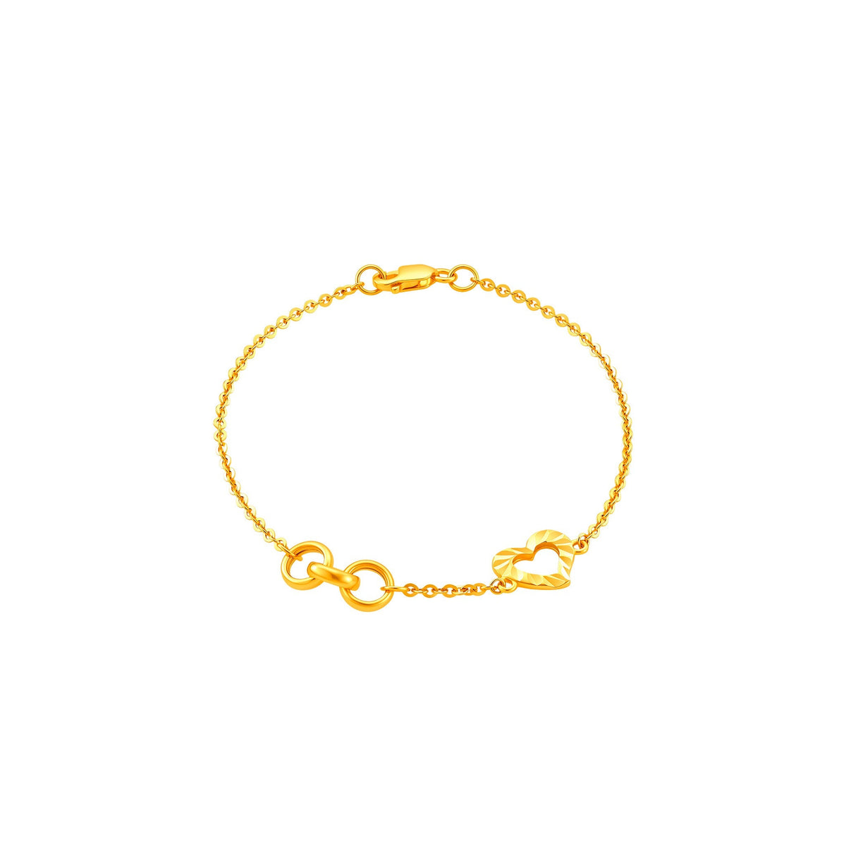 916 Gold Heart Devotion Bracelet