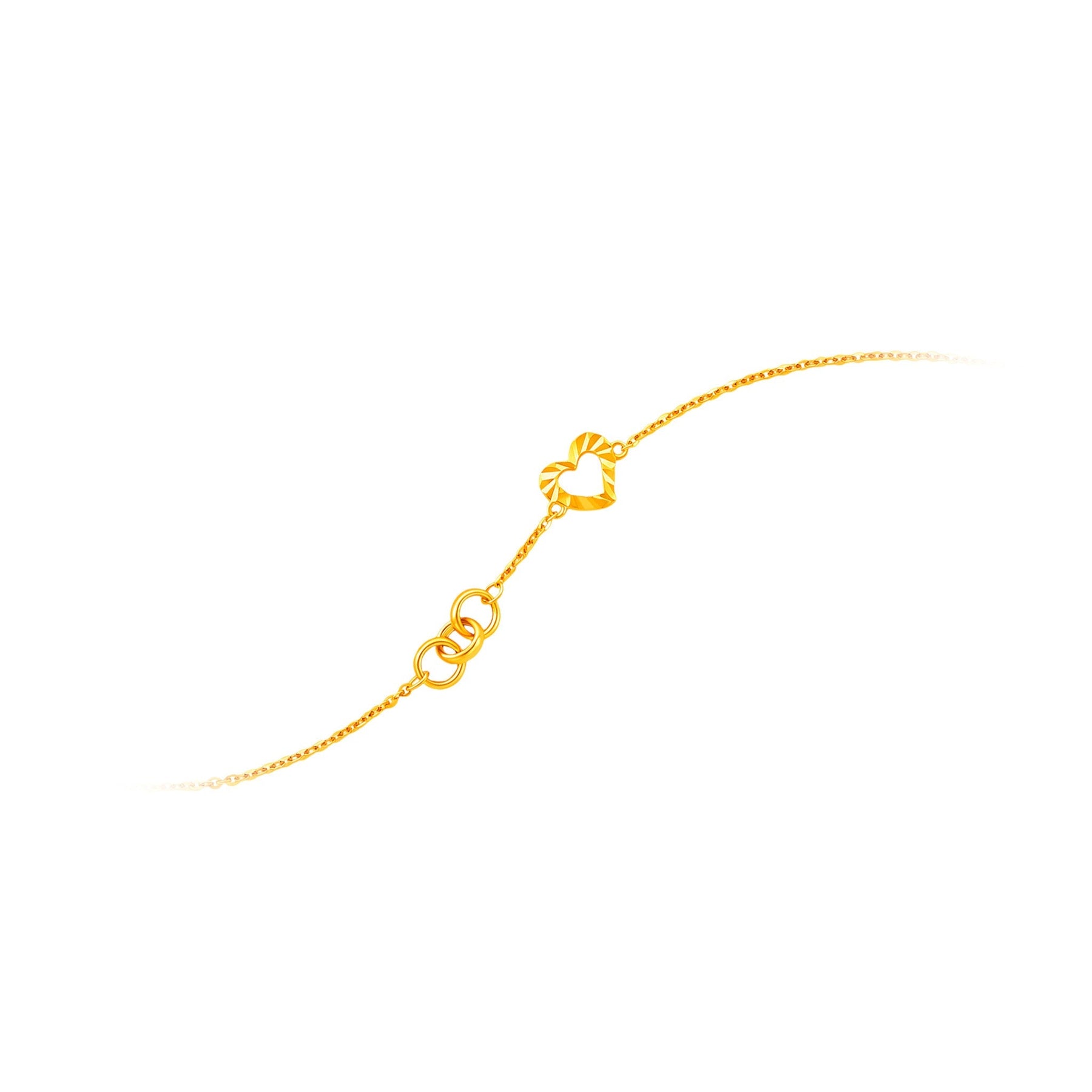 916 Gold Heart Devotion Bracelet