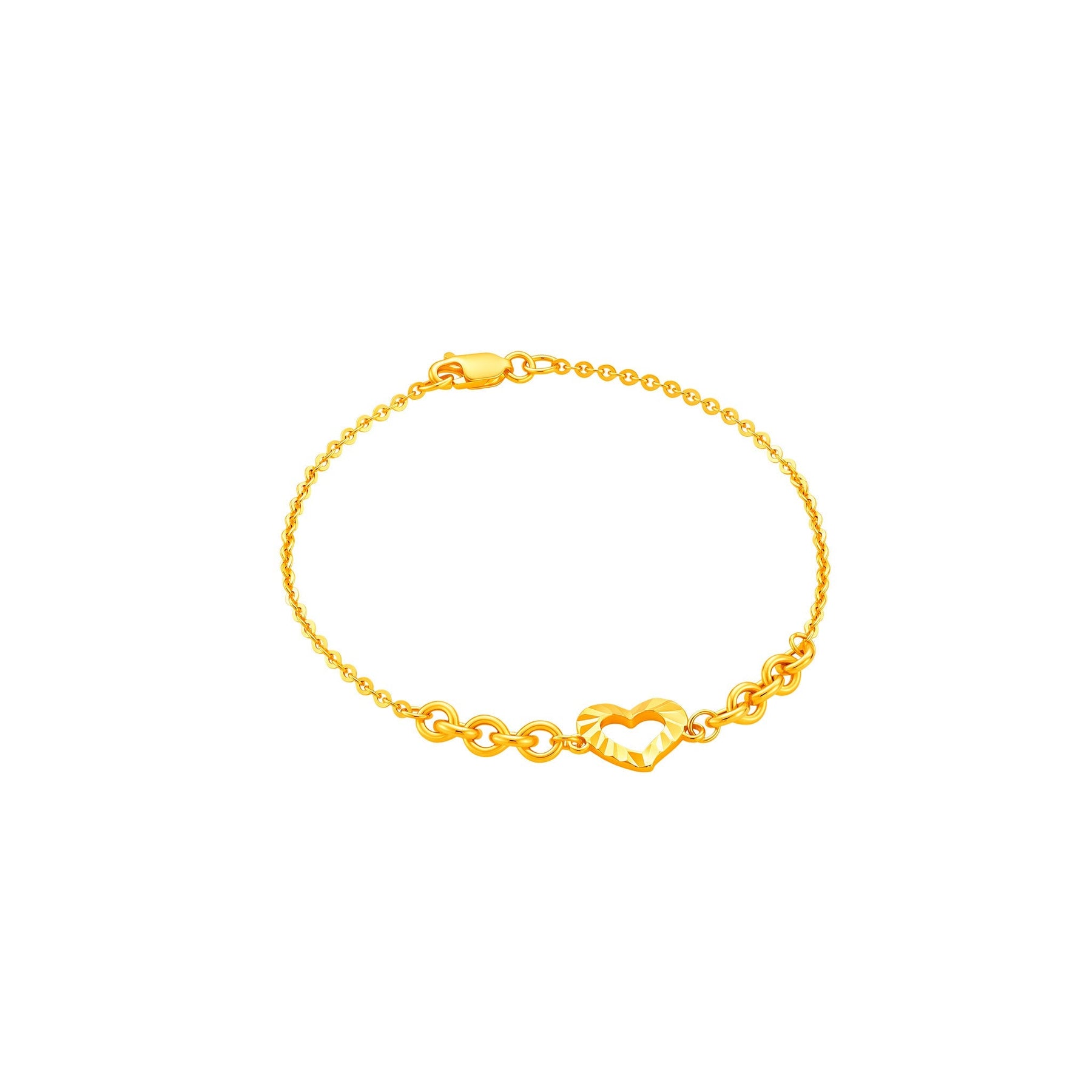916 Gold Heart Embrace Bracelet