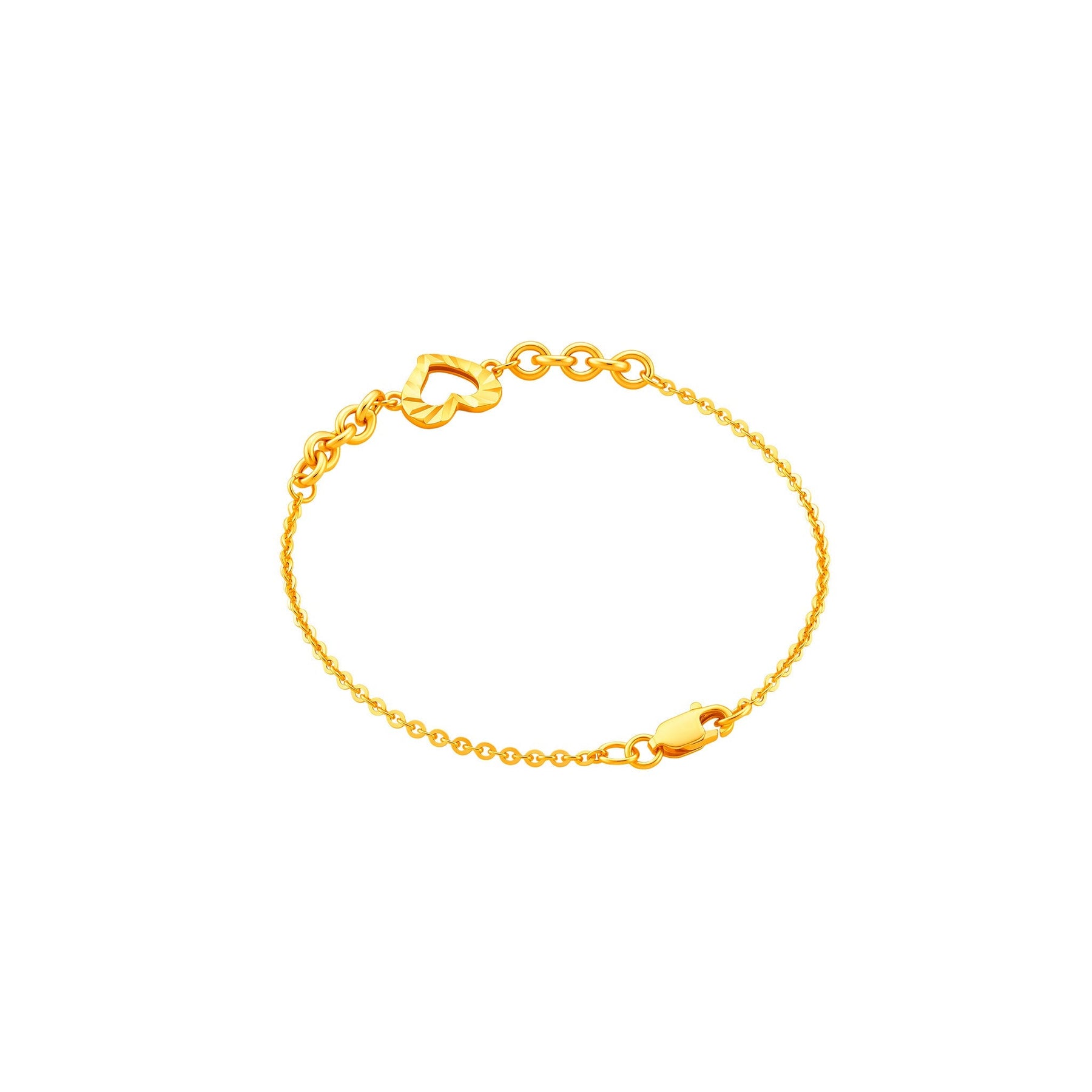 916 Gold Heart Embrace Bracelet