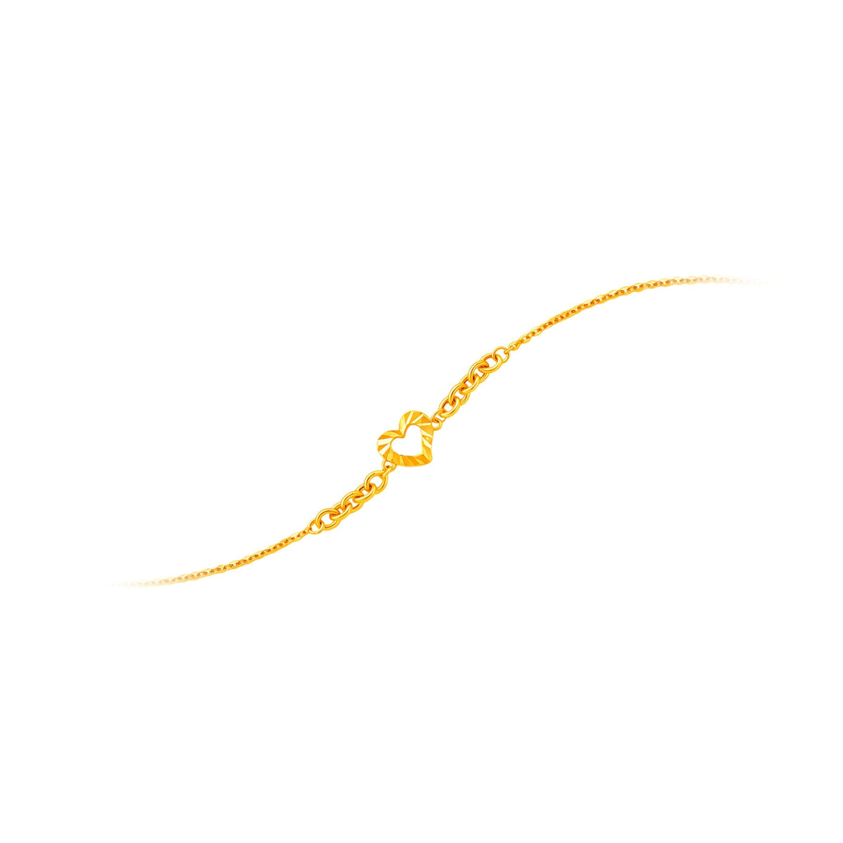 916 Gold Heart Embrace Bracelet