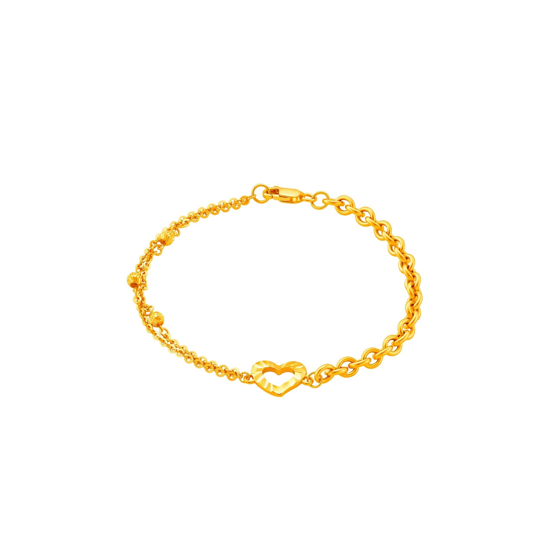 916 Gold Heart Harmony Bracelet