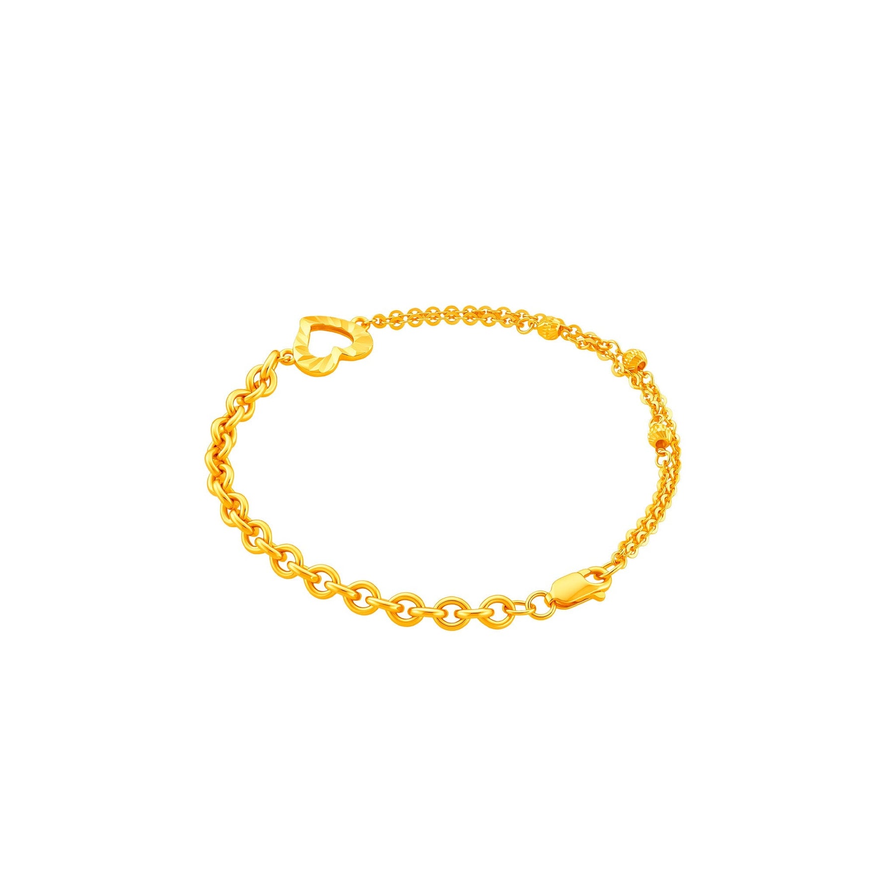 916 Gold Heart Harmony Bracelet