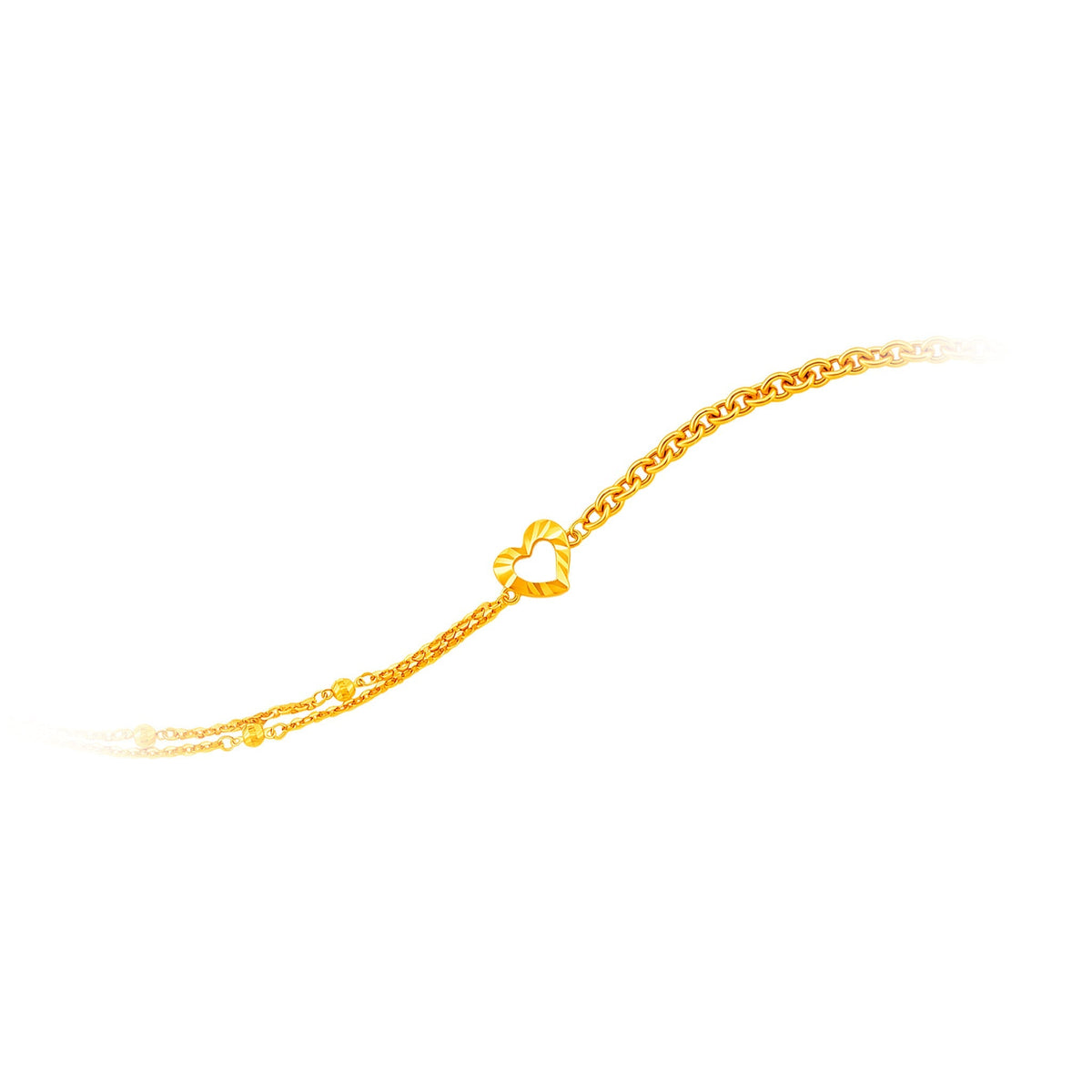 916 Gold Heart Harmony Bracelet