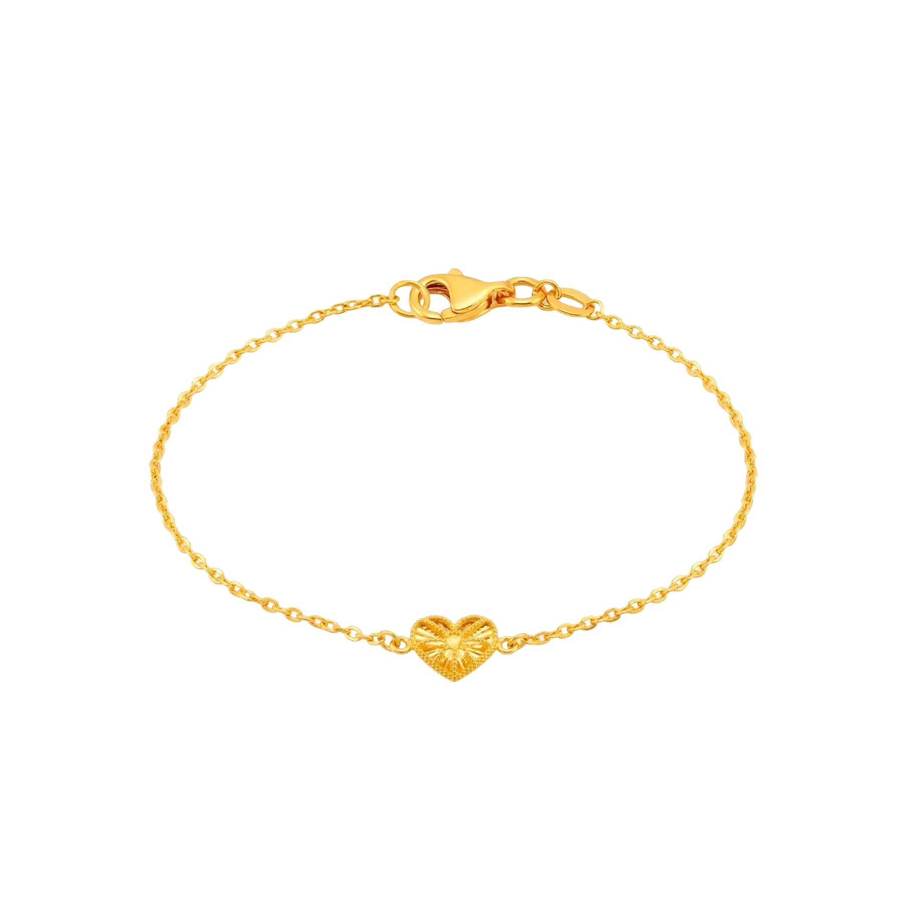 916 Gold Heart Mesh Bracelet