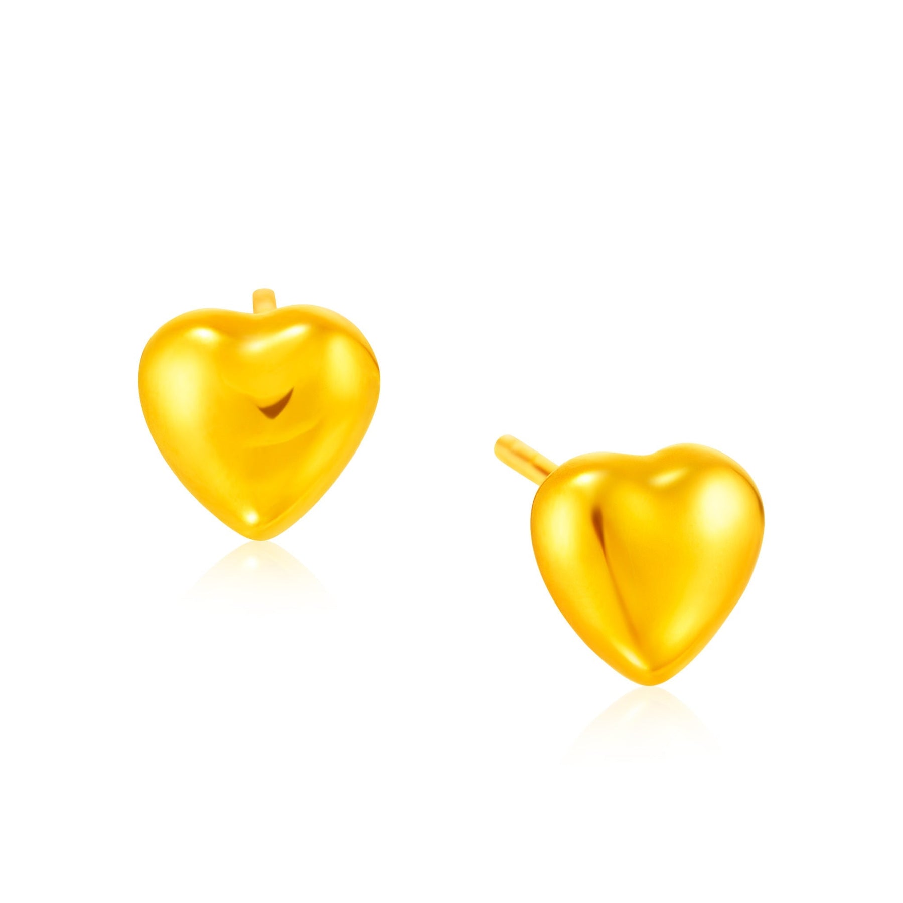 916 Gold Heart Stud Earrings