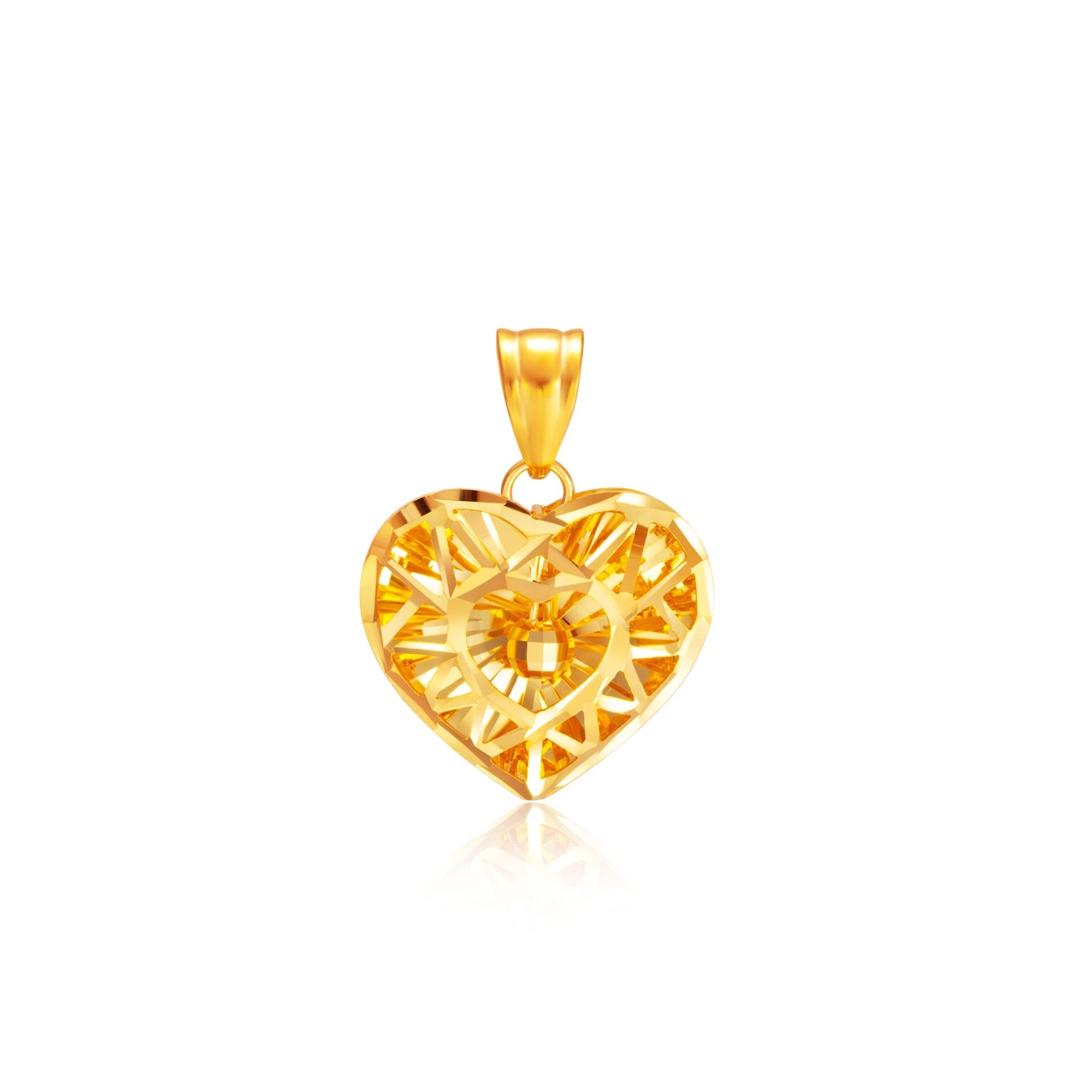 916 Gold Heartbeat Pendant