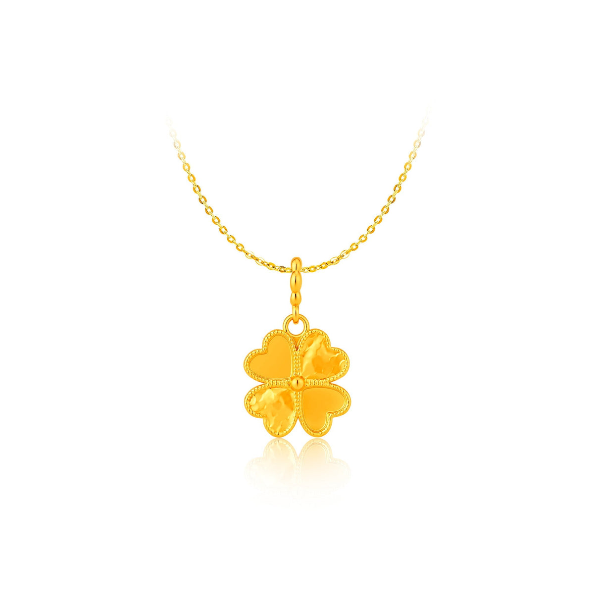 916 Gold Heartleaf Clover Pendant (For TikTok)