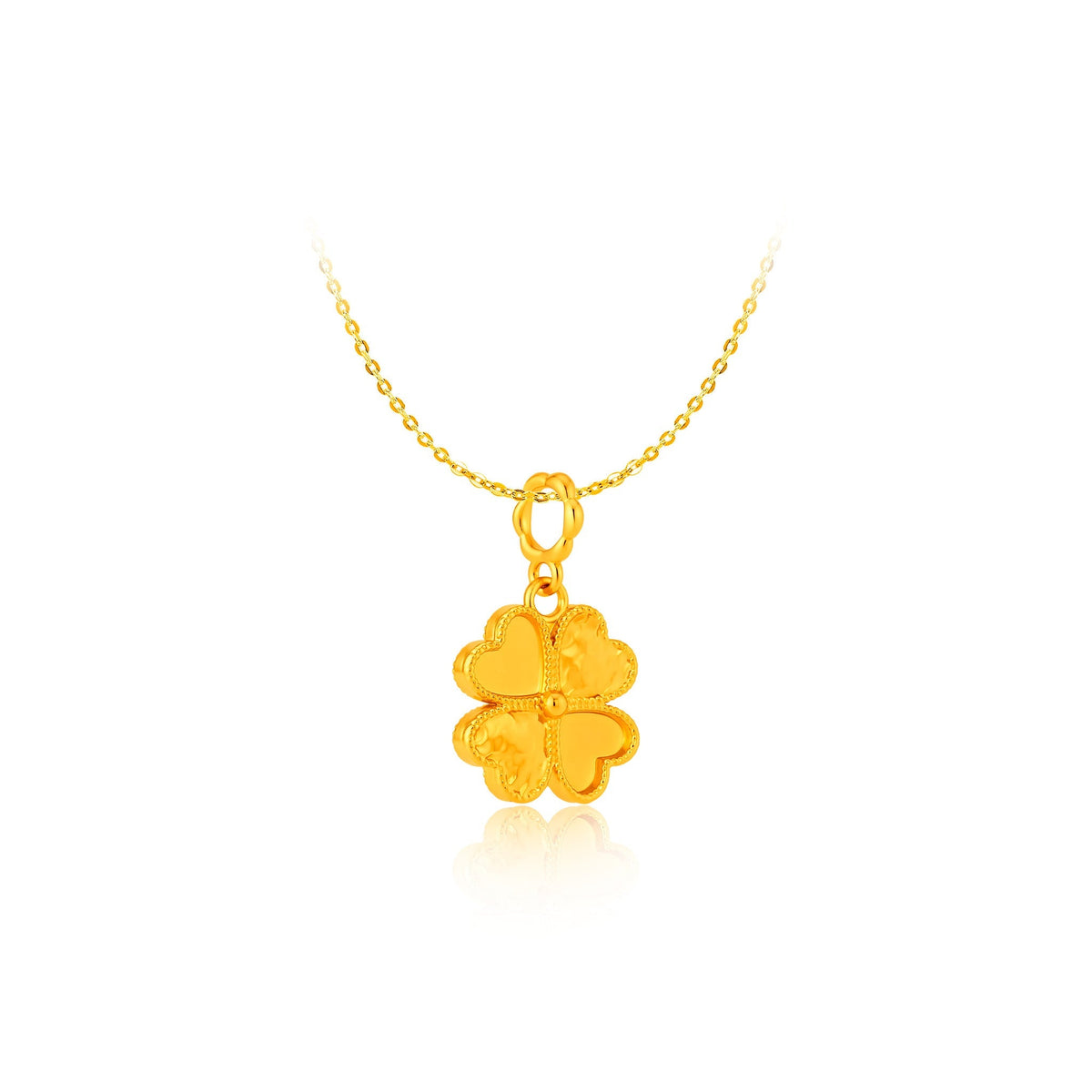 916 Gold Heartleaf Clover Pendant (For TikTok)