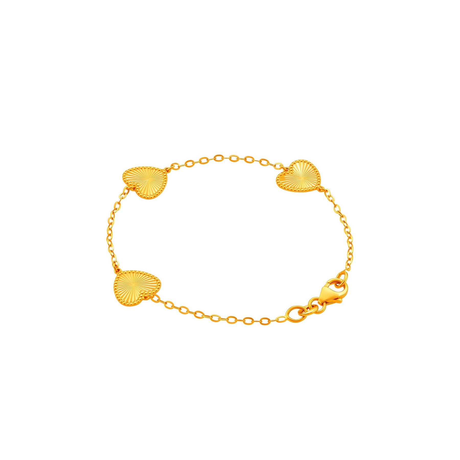 916 Gold Heartline Bracelet