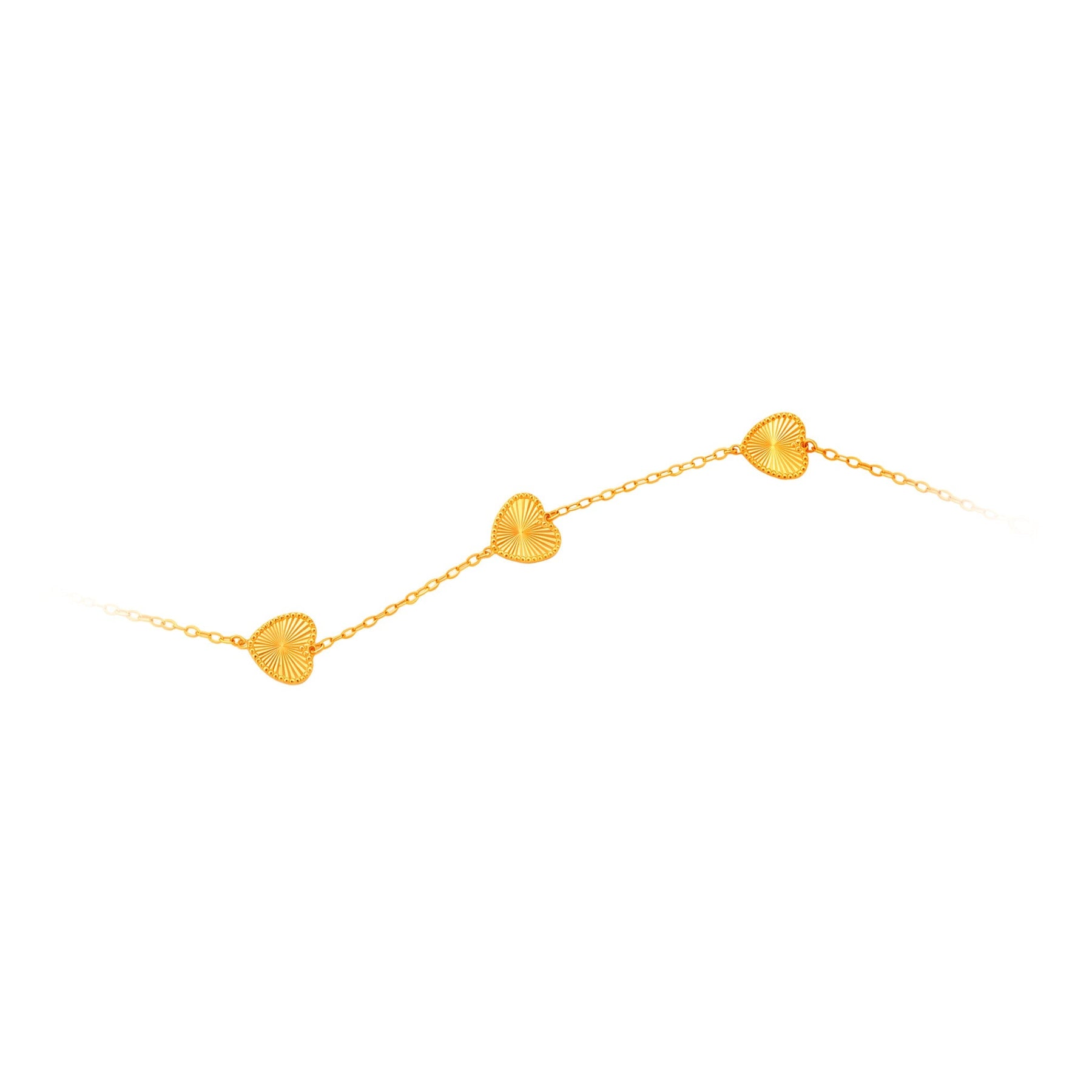 916 Gold Heartline Bracelet