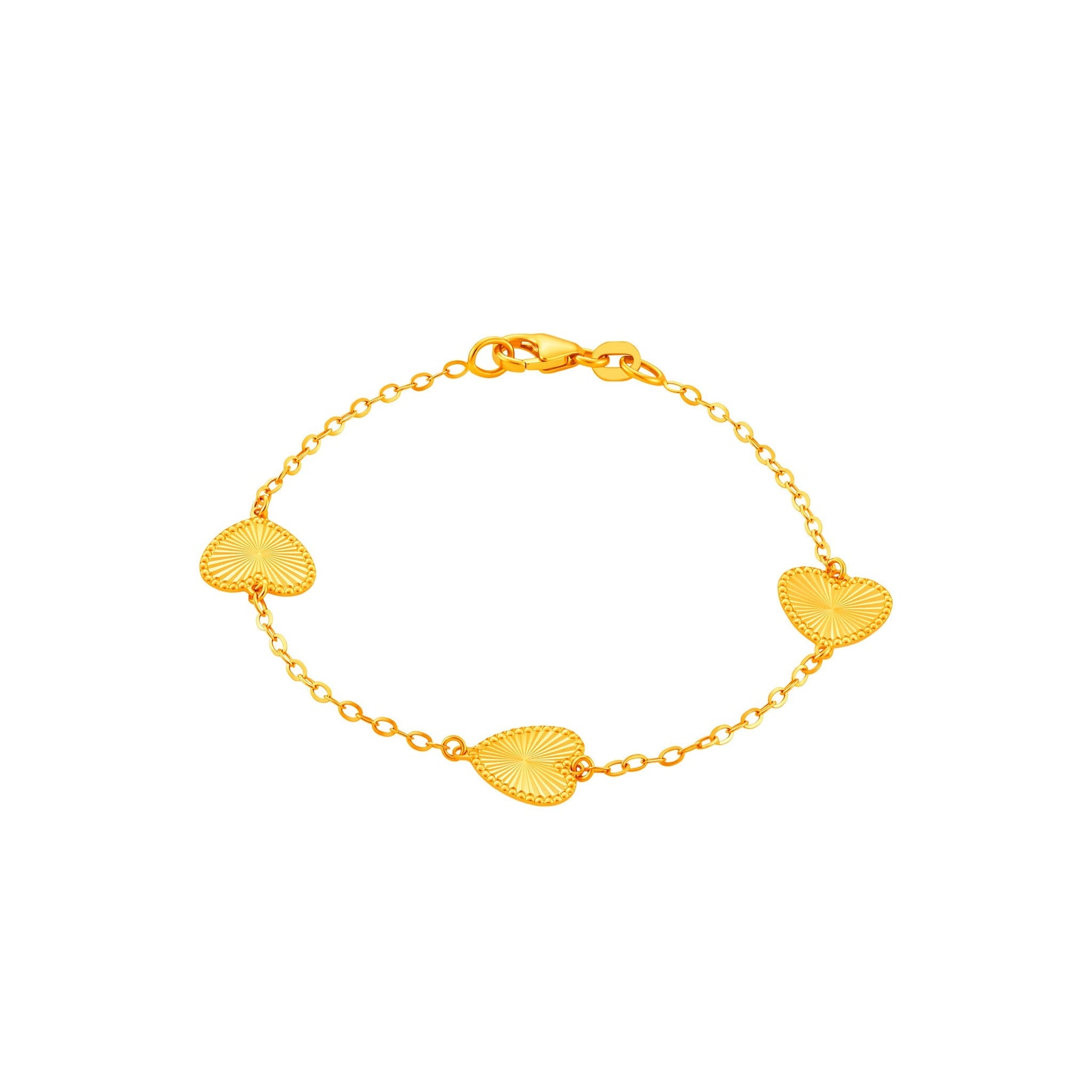 916 Gold Heartline Bracelet