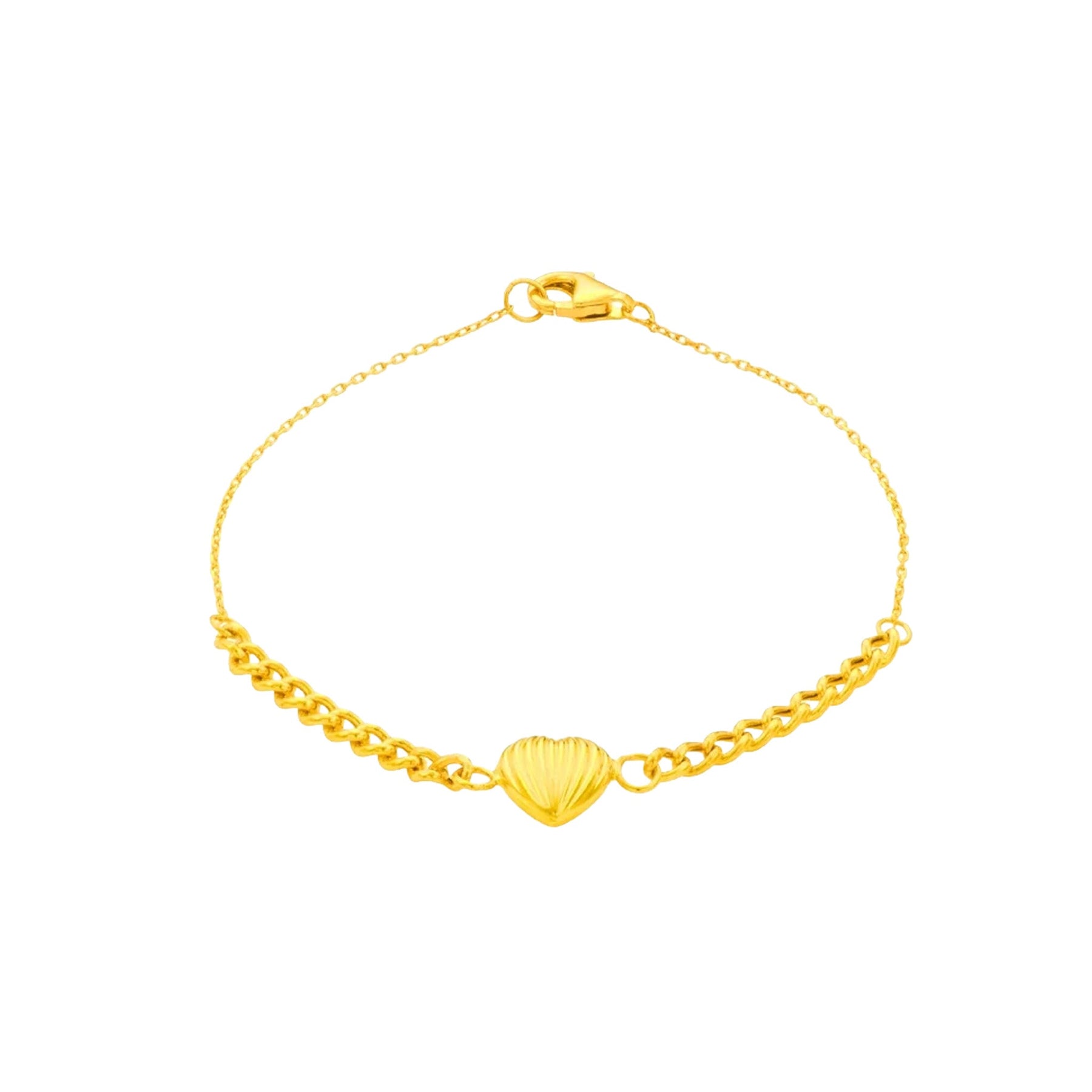 916 Gold Heartlink Bracelet