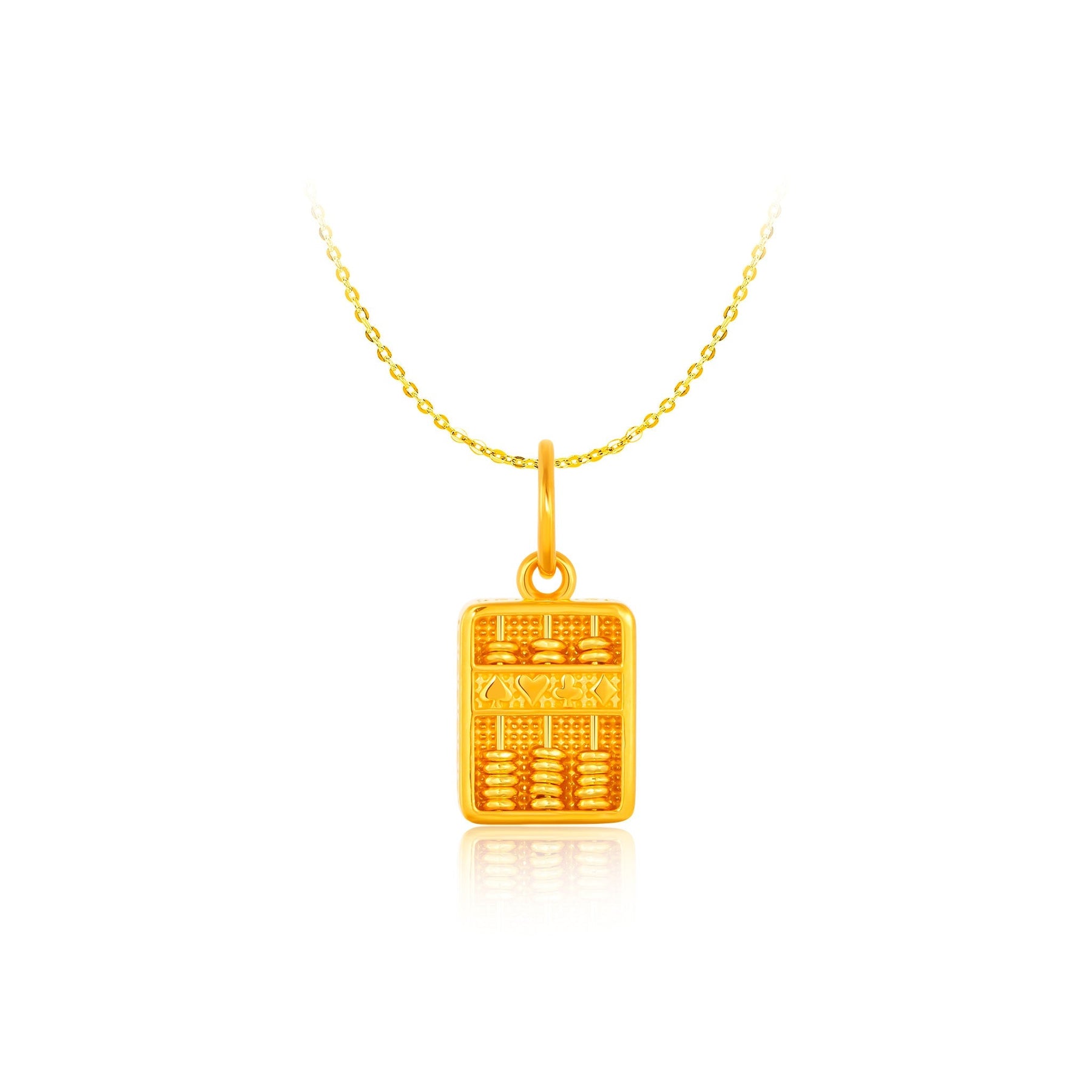 916 Gold Infinite Wealth Abacus Pendant