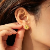 916 Gold Knotty Stud Earrings