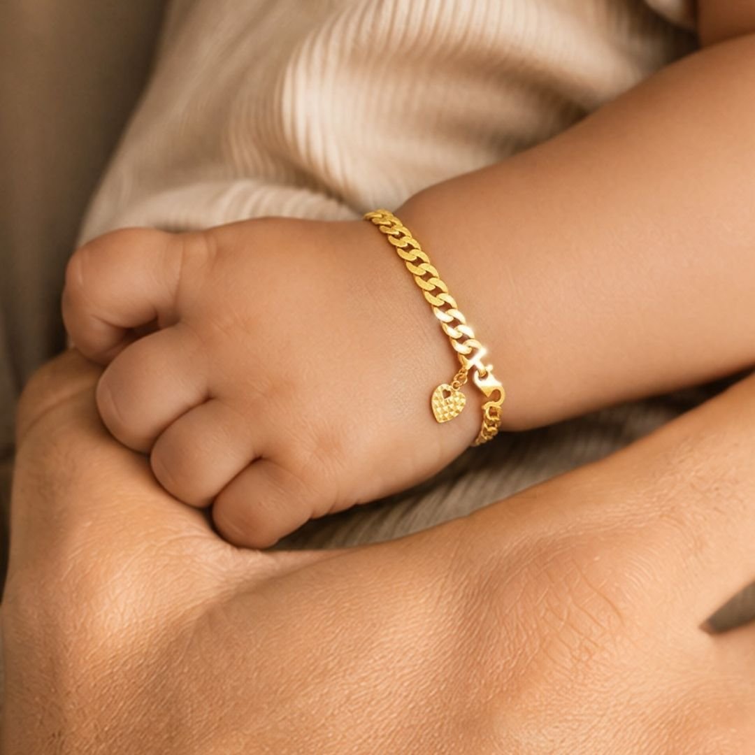 916 Gold Little Blessings Baby Curb Bracelet