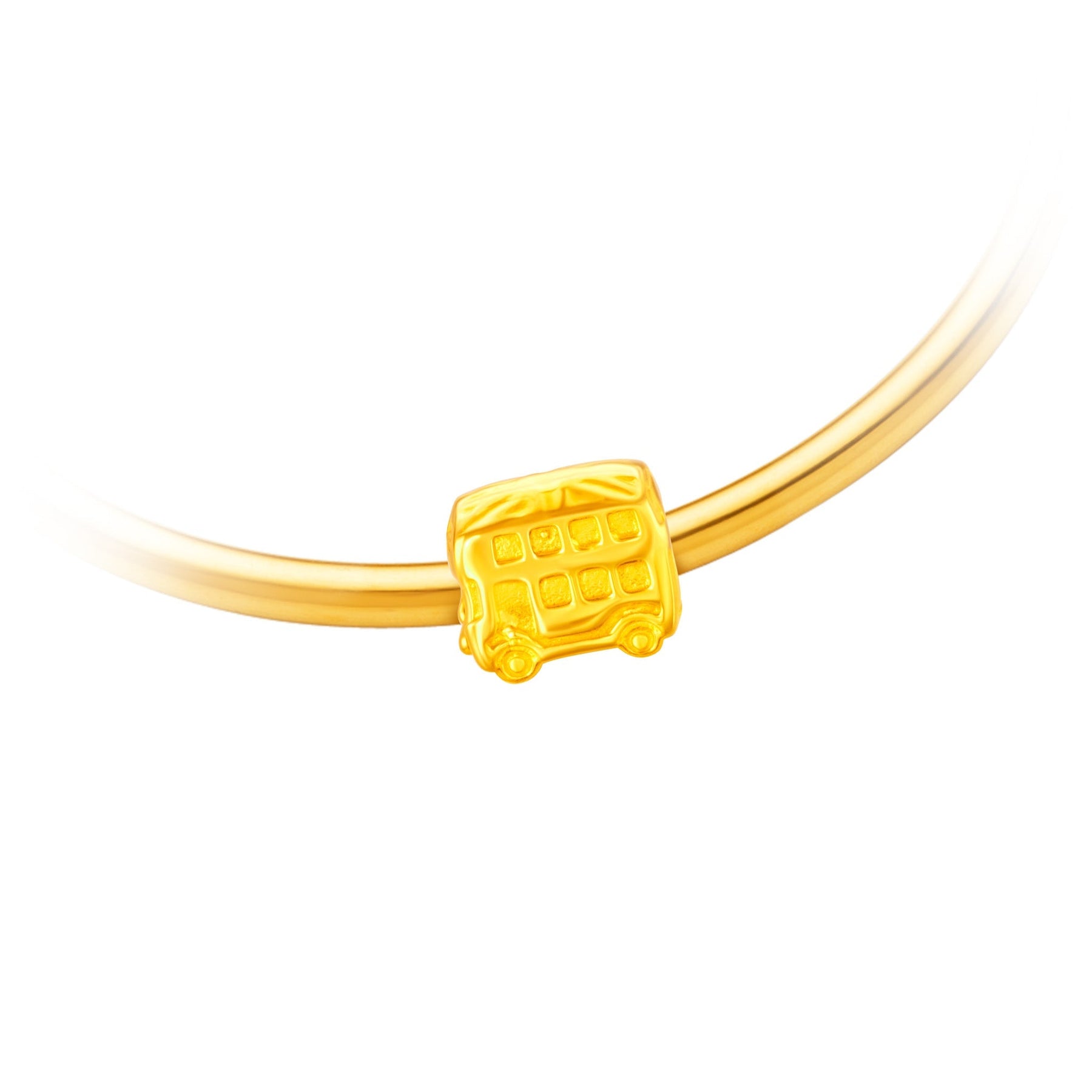 916 Gold London Bus Charm