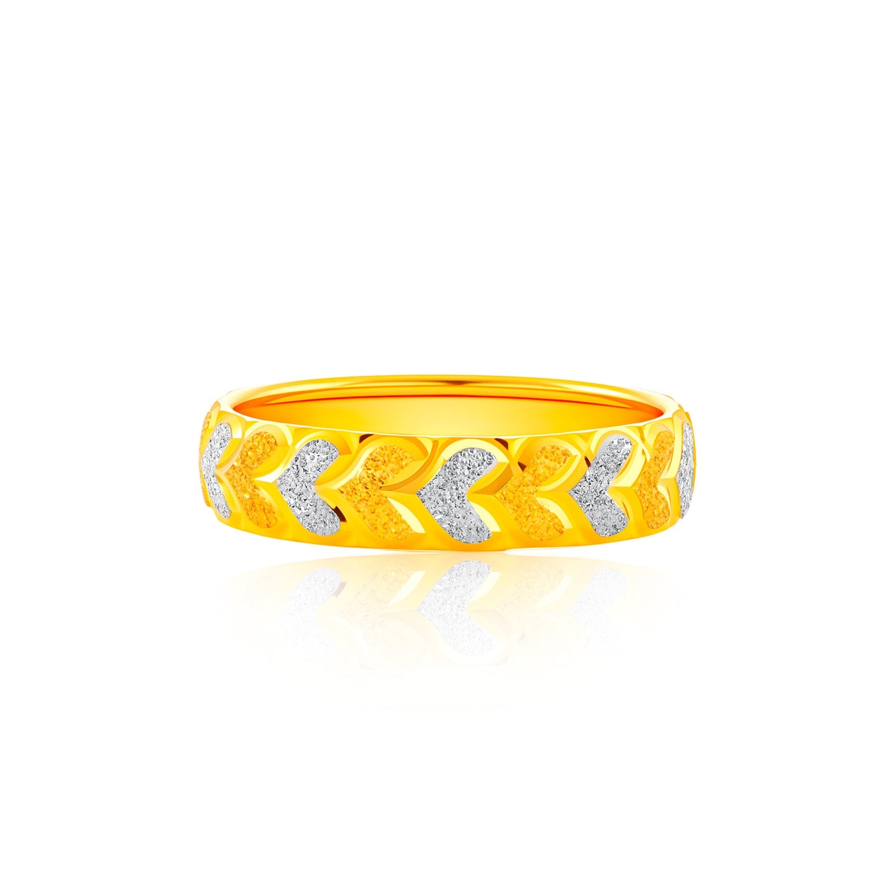 916 Gold Love Chevron Ring