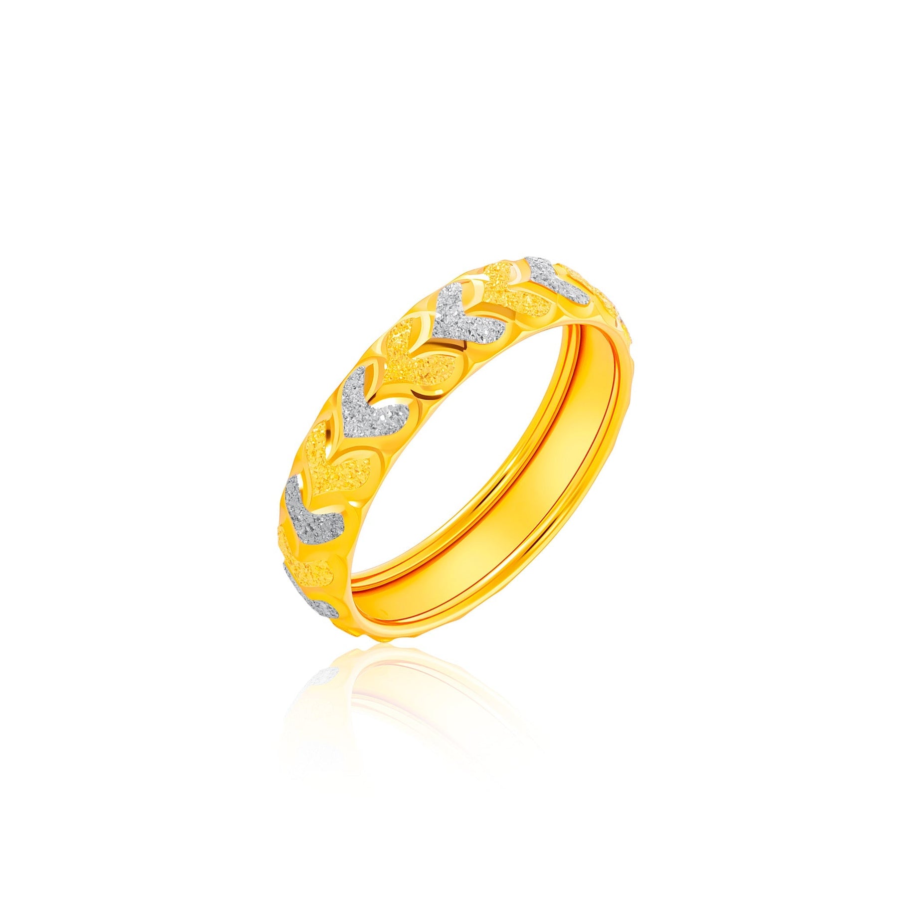 916 Gold Love Chevron Ring