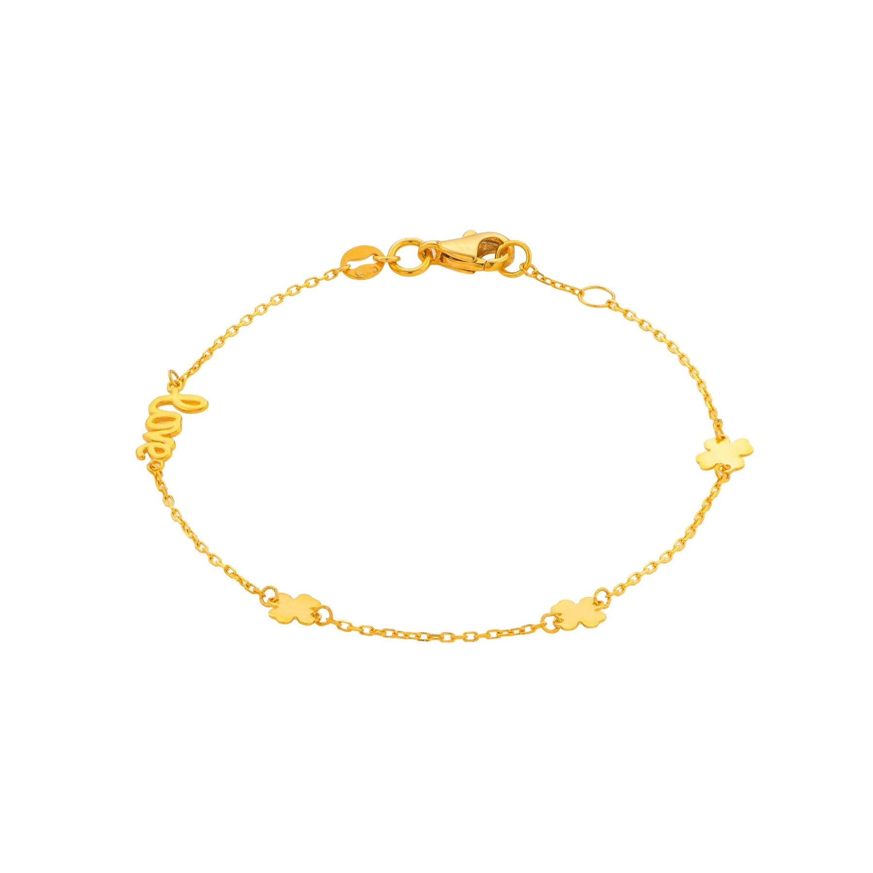 916 Gold Love Clover Bracelet
