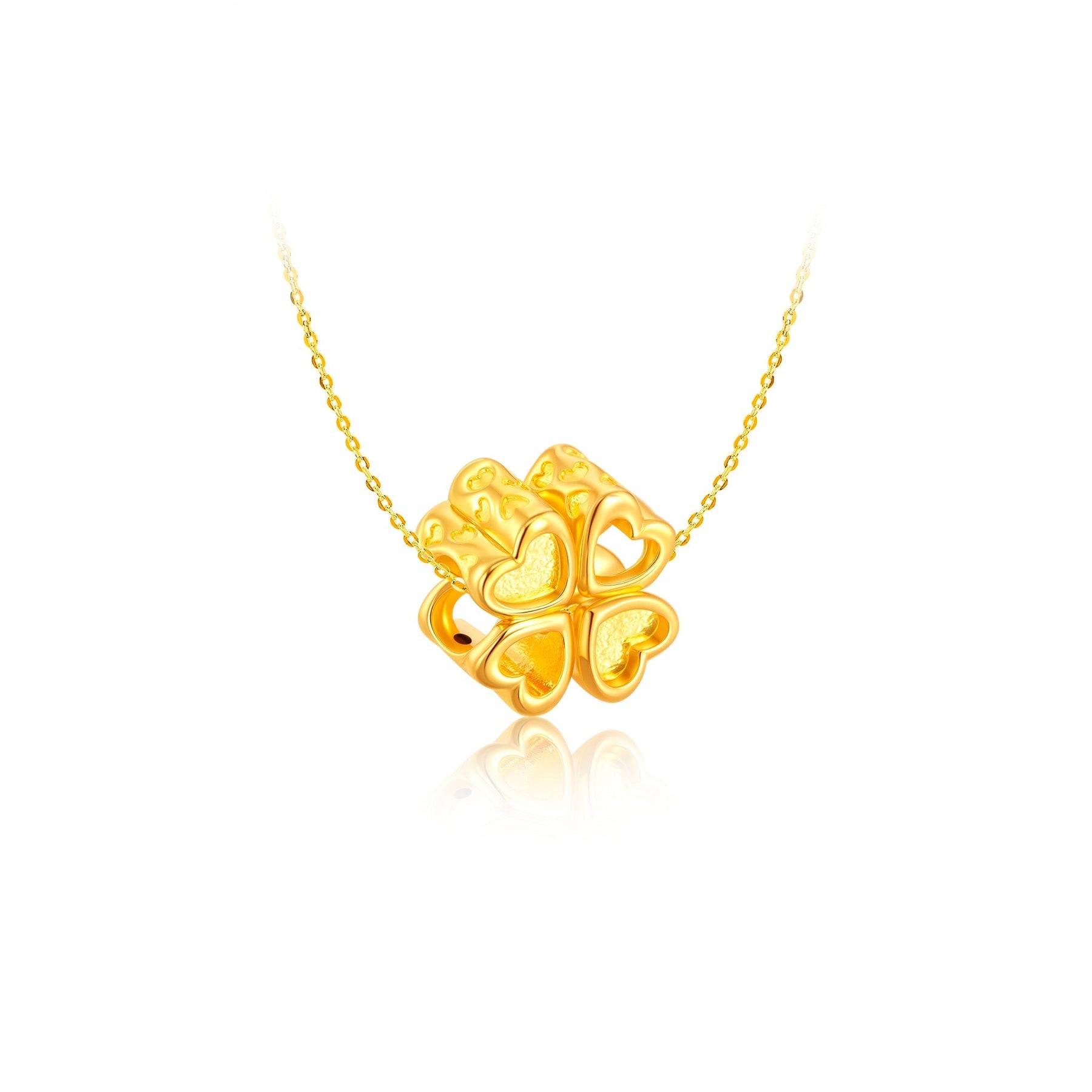 916 Gold Love Clover Charm