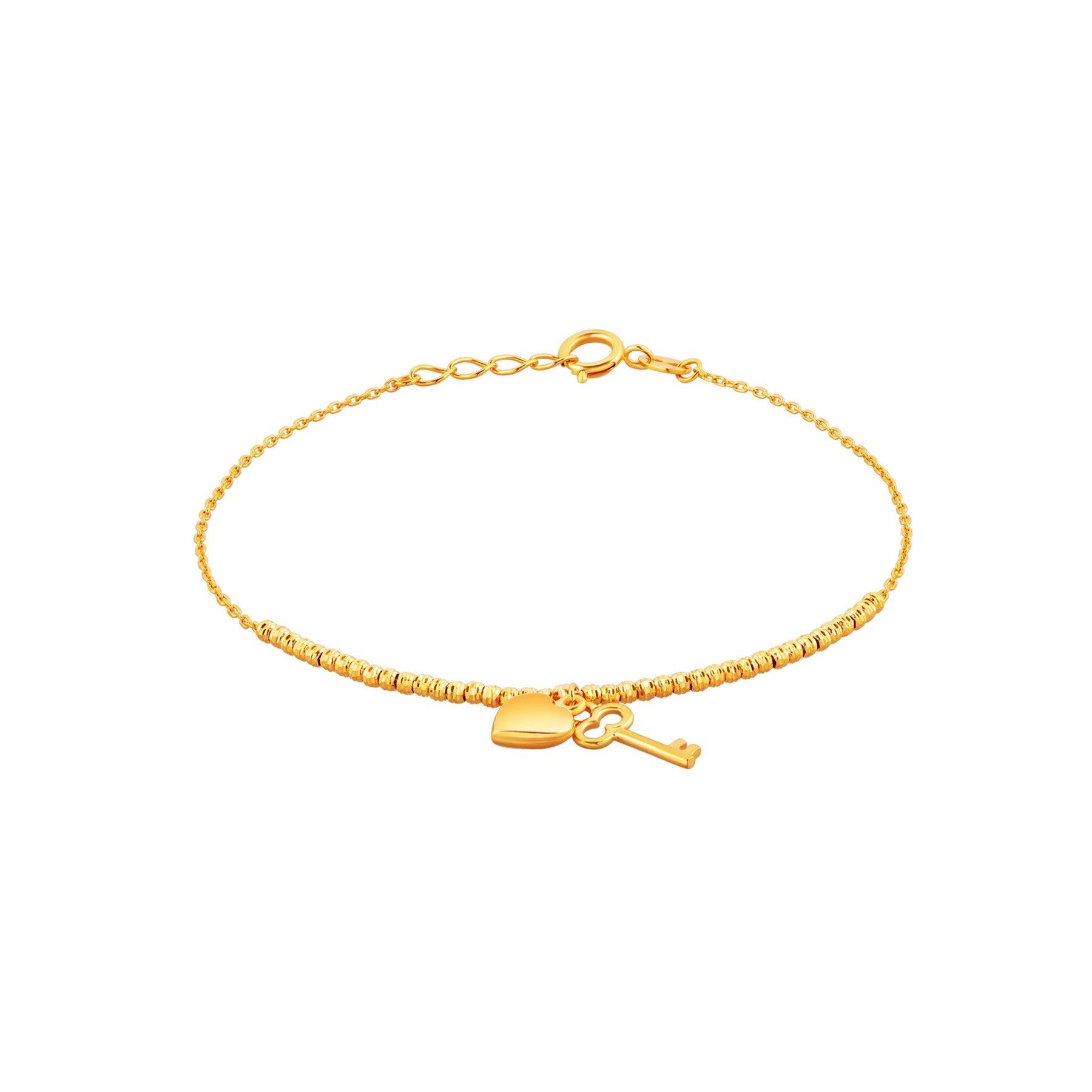 916 Gold Love Lock Bracelet