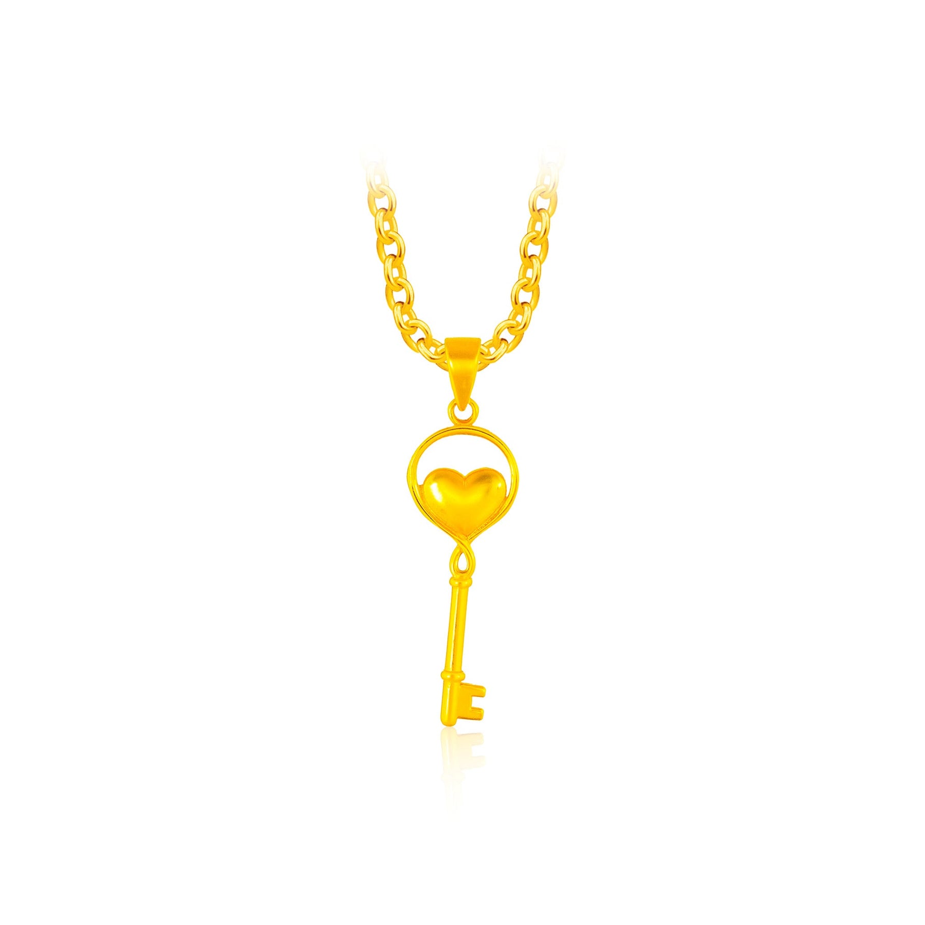 916 Gold Love Lock Pendant