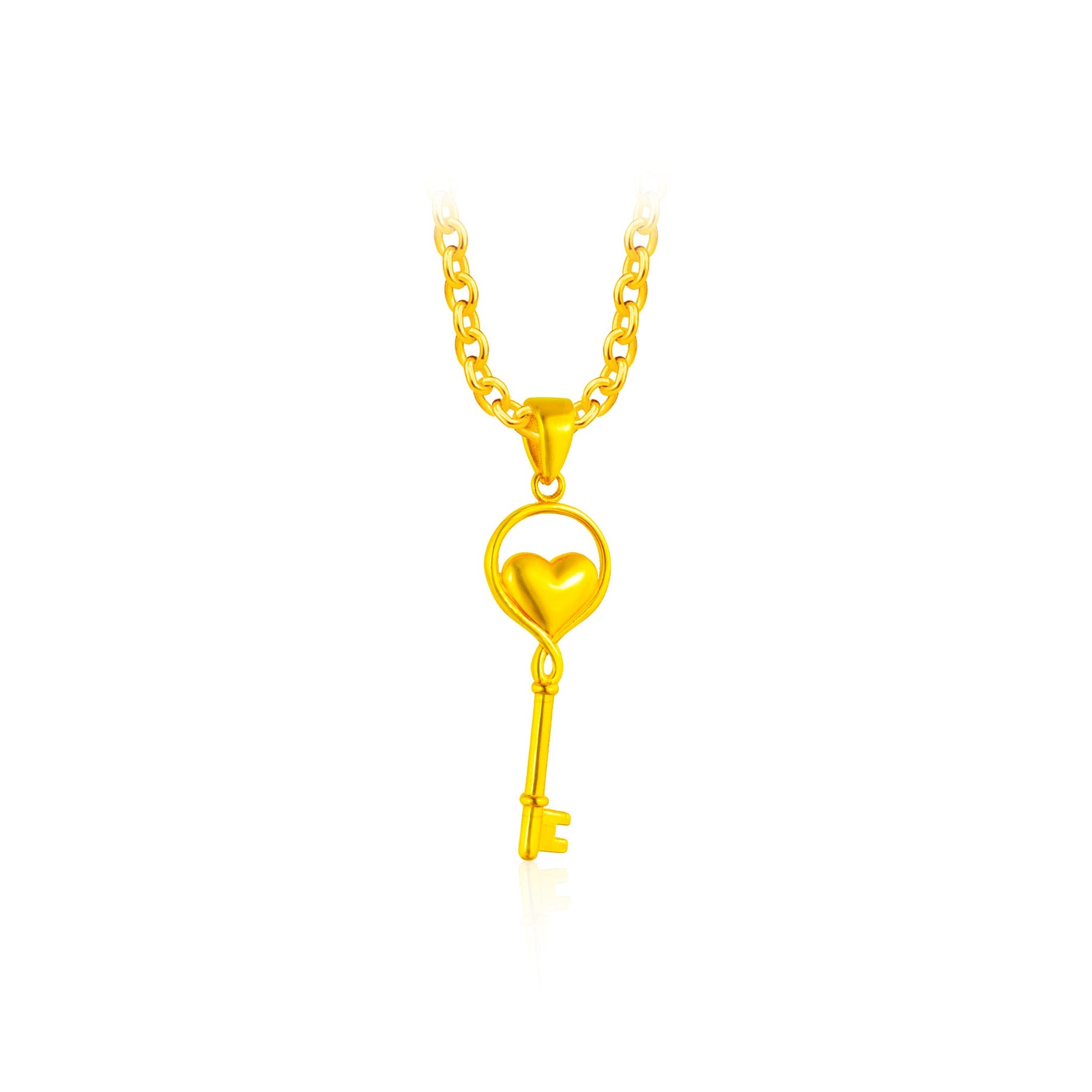 916 Gold Love Lock Pendant