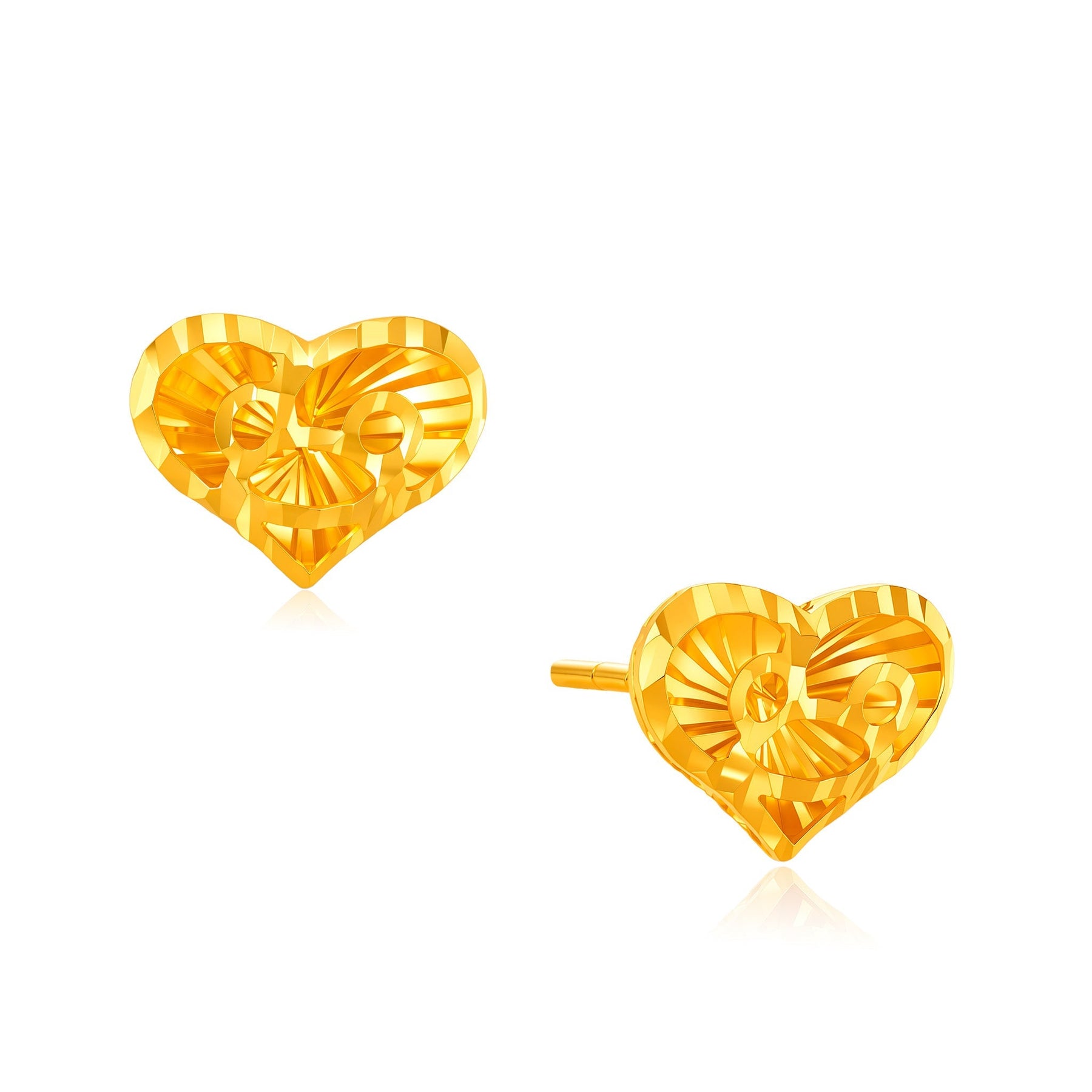 916 Gold Love Motif Earrings