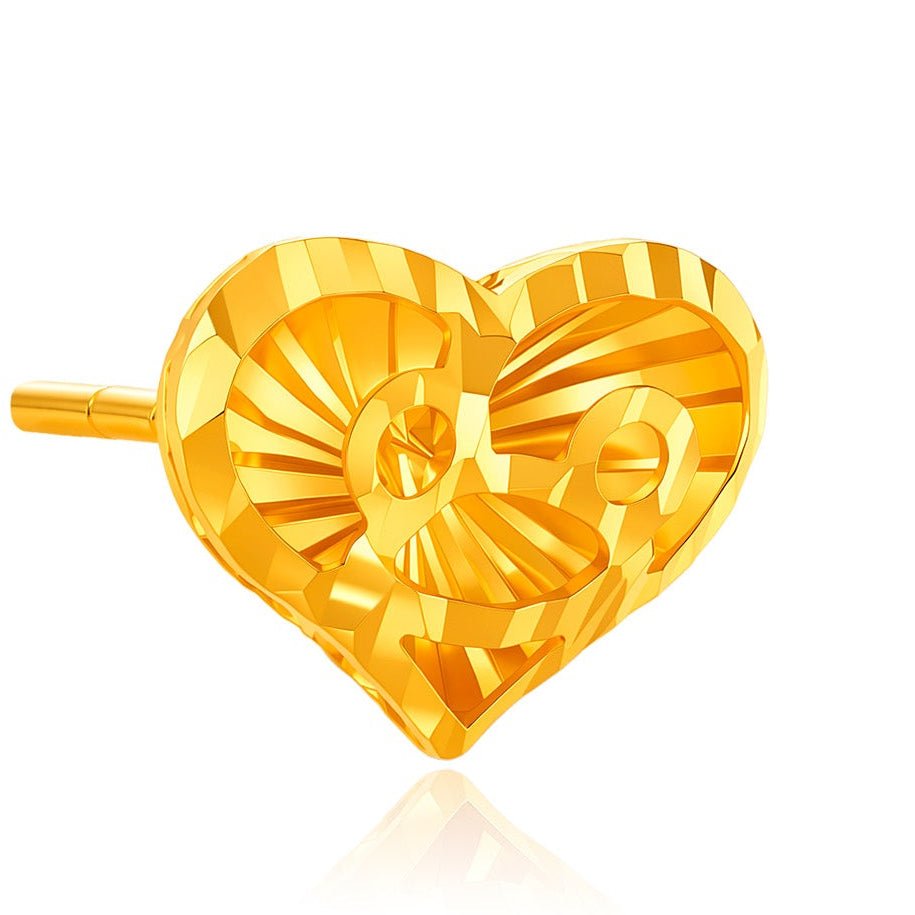 916 Gold Love Motif Earrings