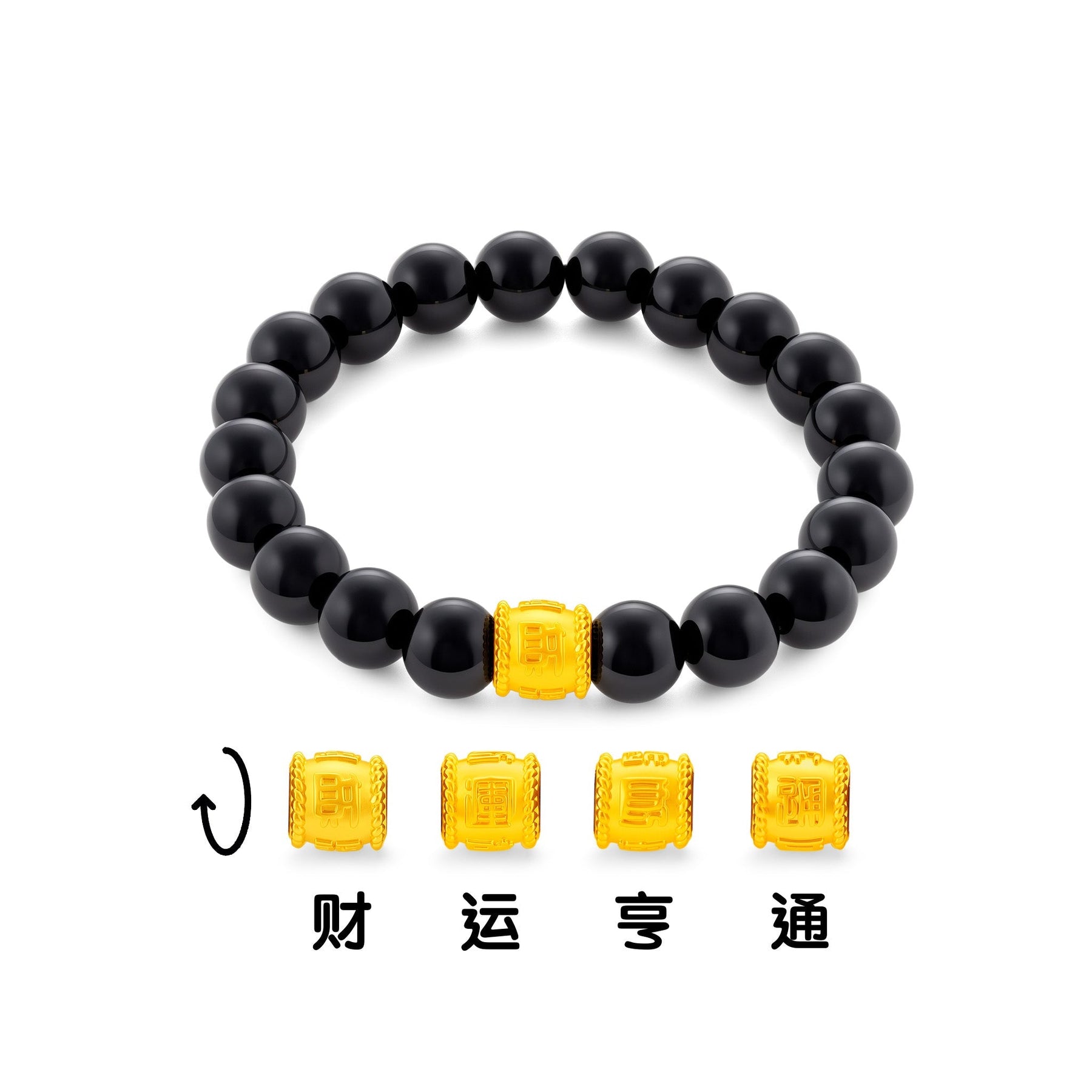 916 Gold Lucky Barrel Bracelet