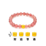 916 Gold Lucky Barrel Bracelet