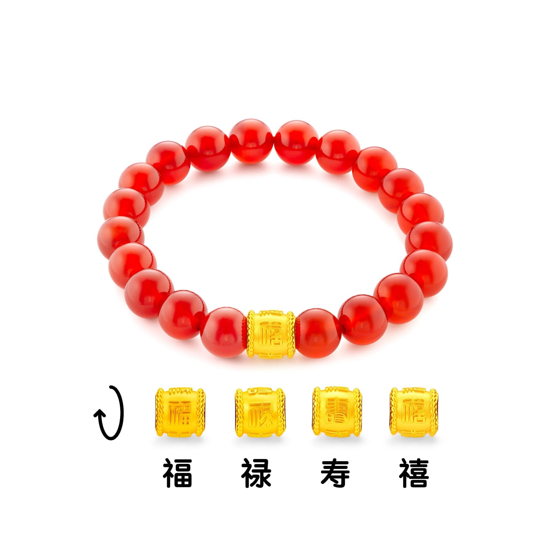 916 Gold Lucky Barrel Bracelet