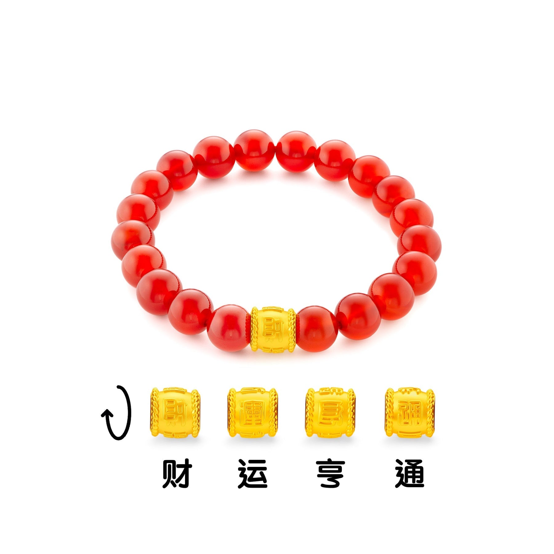916 Gold Lucky Barrel Bracelet
