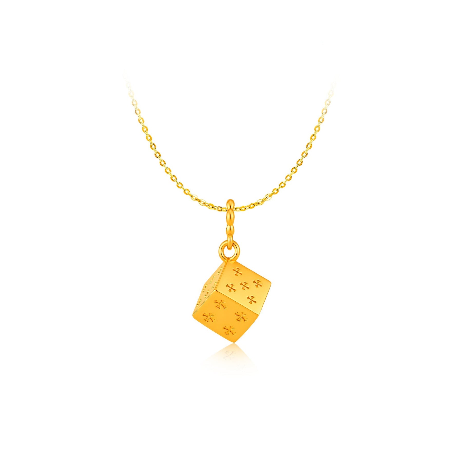 916 Gold Lucky Dice Pendant