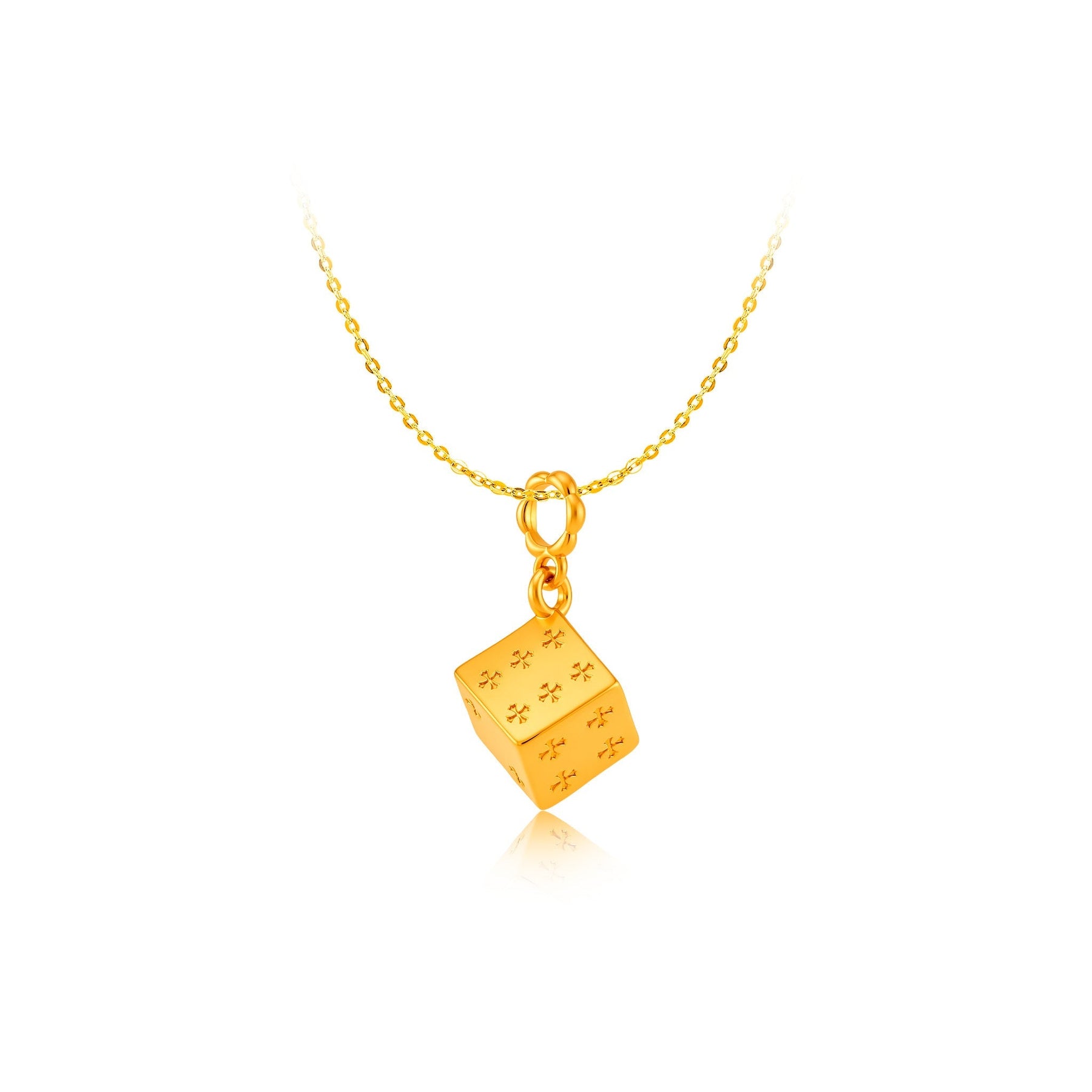 916 Gold Lucky Dice Pendant