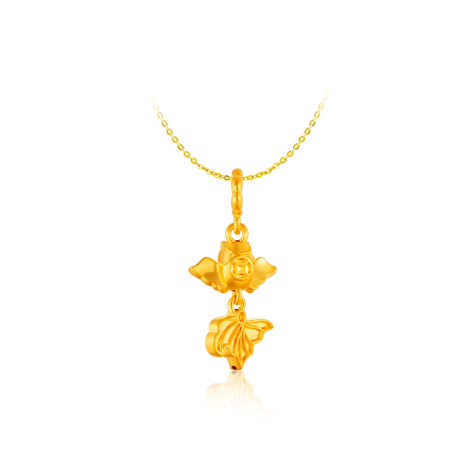 916 Gold Lucky Goldfish Pendant