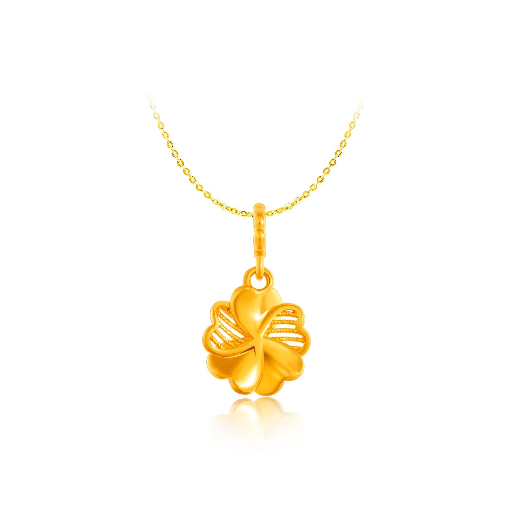 916 Gold Lucky Petal Pendant